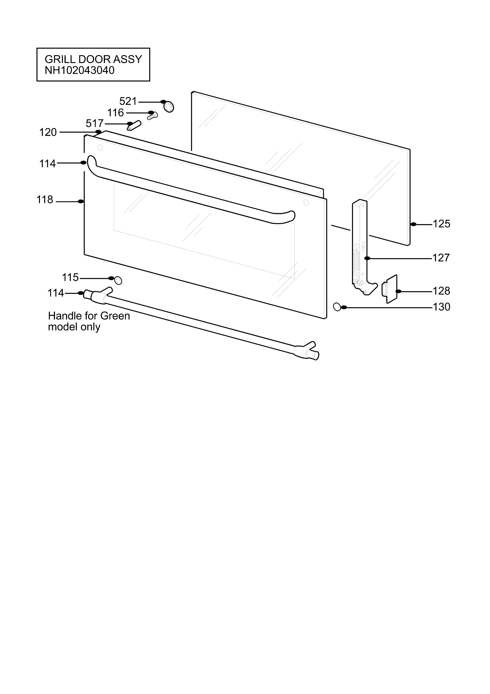 H10 Grill door assy