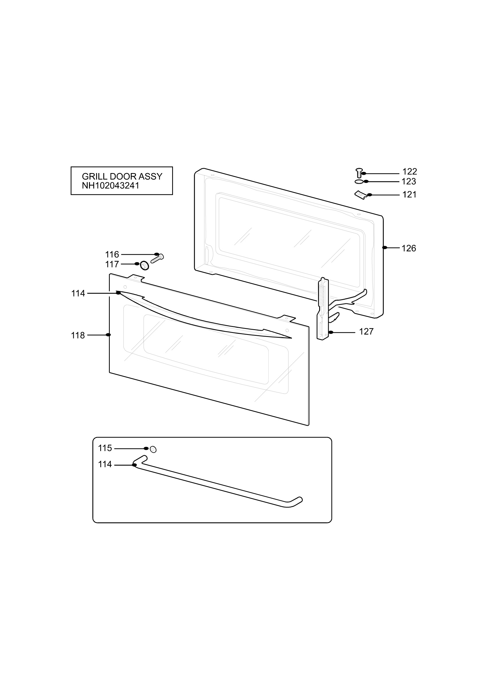 H10 Grill door assy