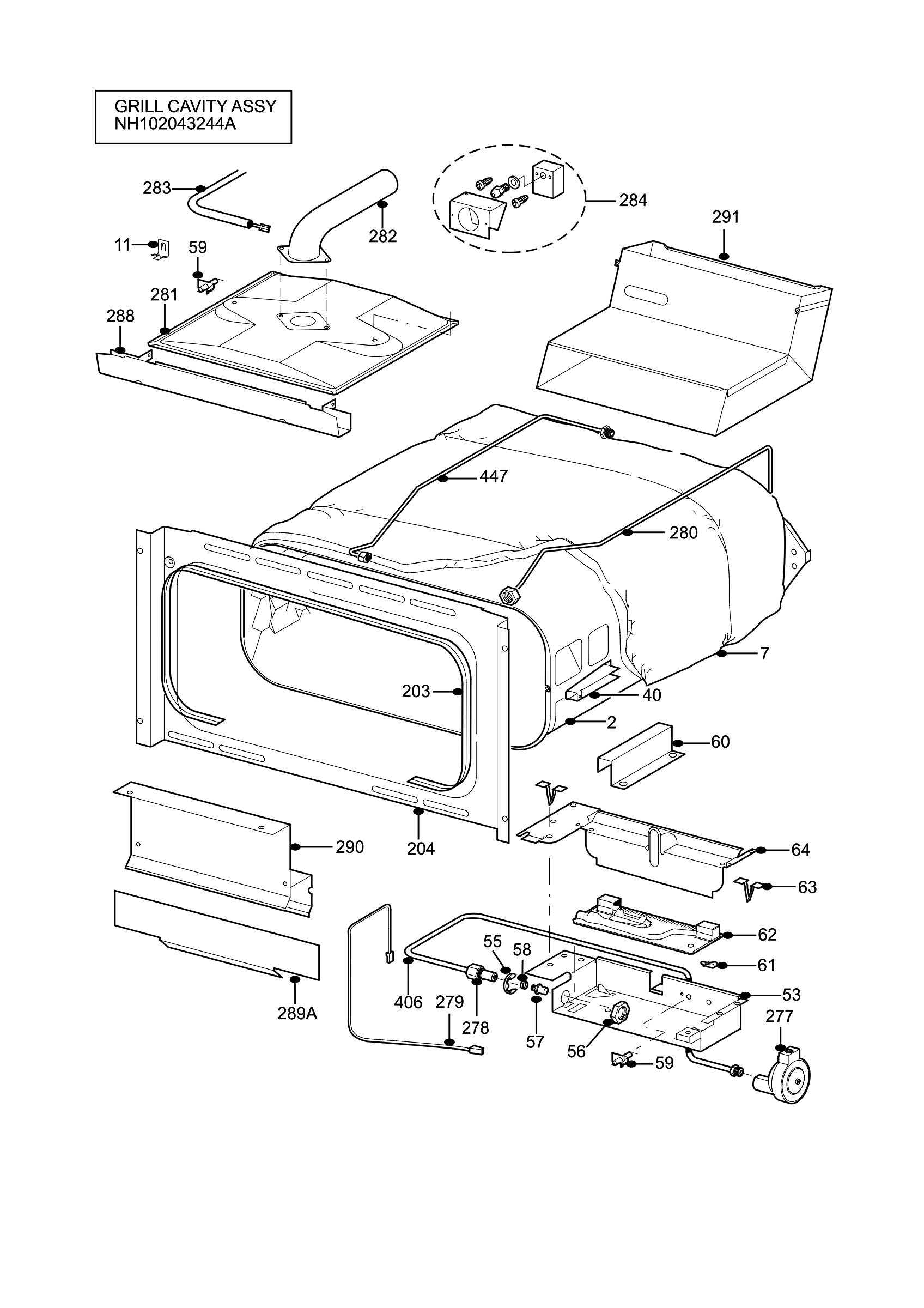 H10 Grill cavity assy