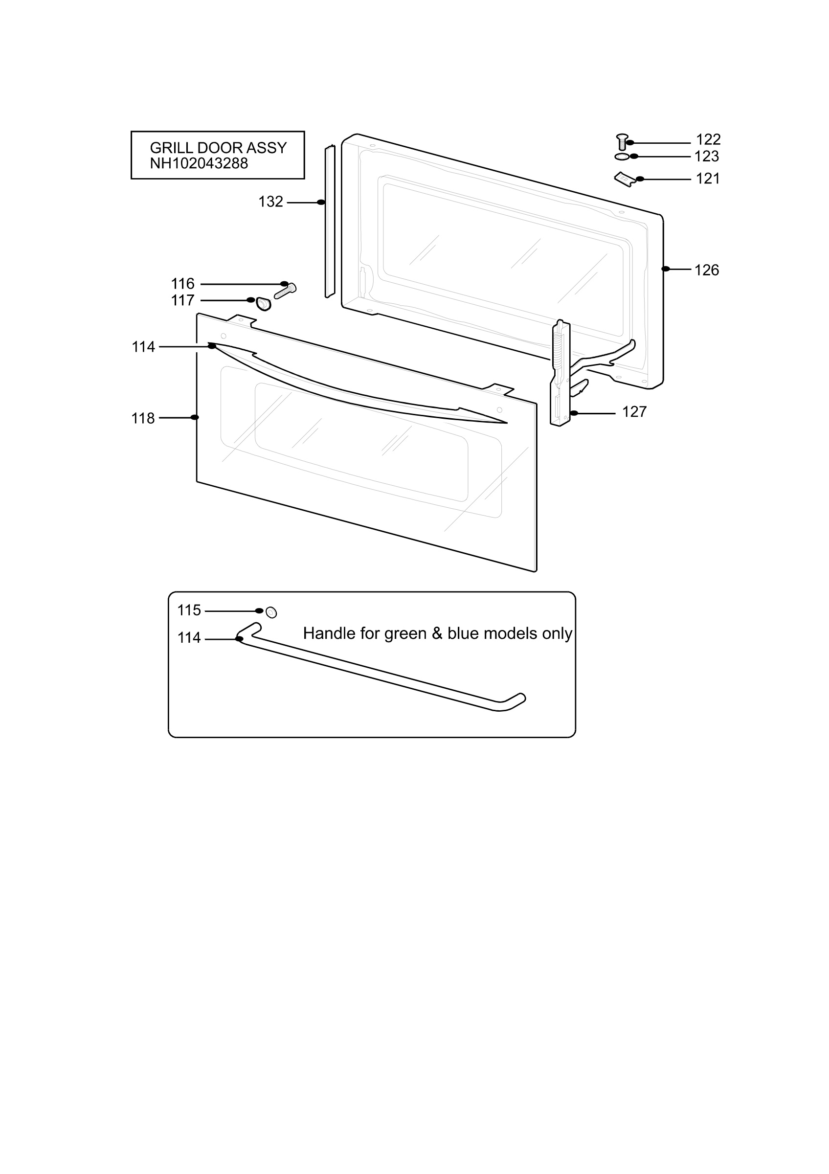 H10 Grill door assy