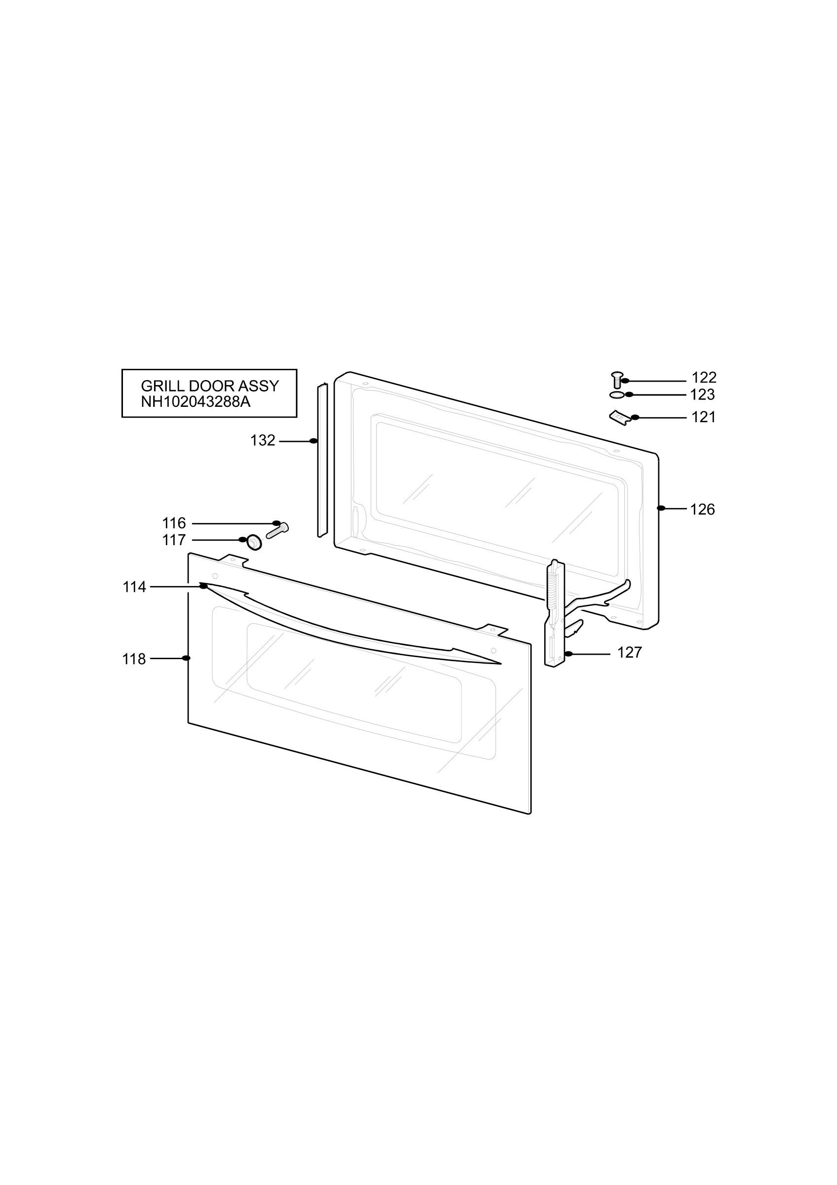 H10 Grill door assy