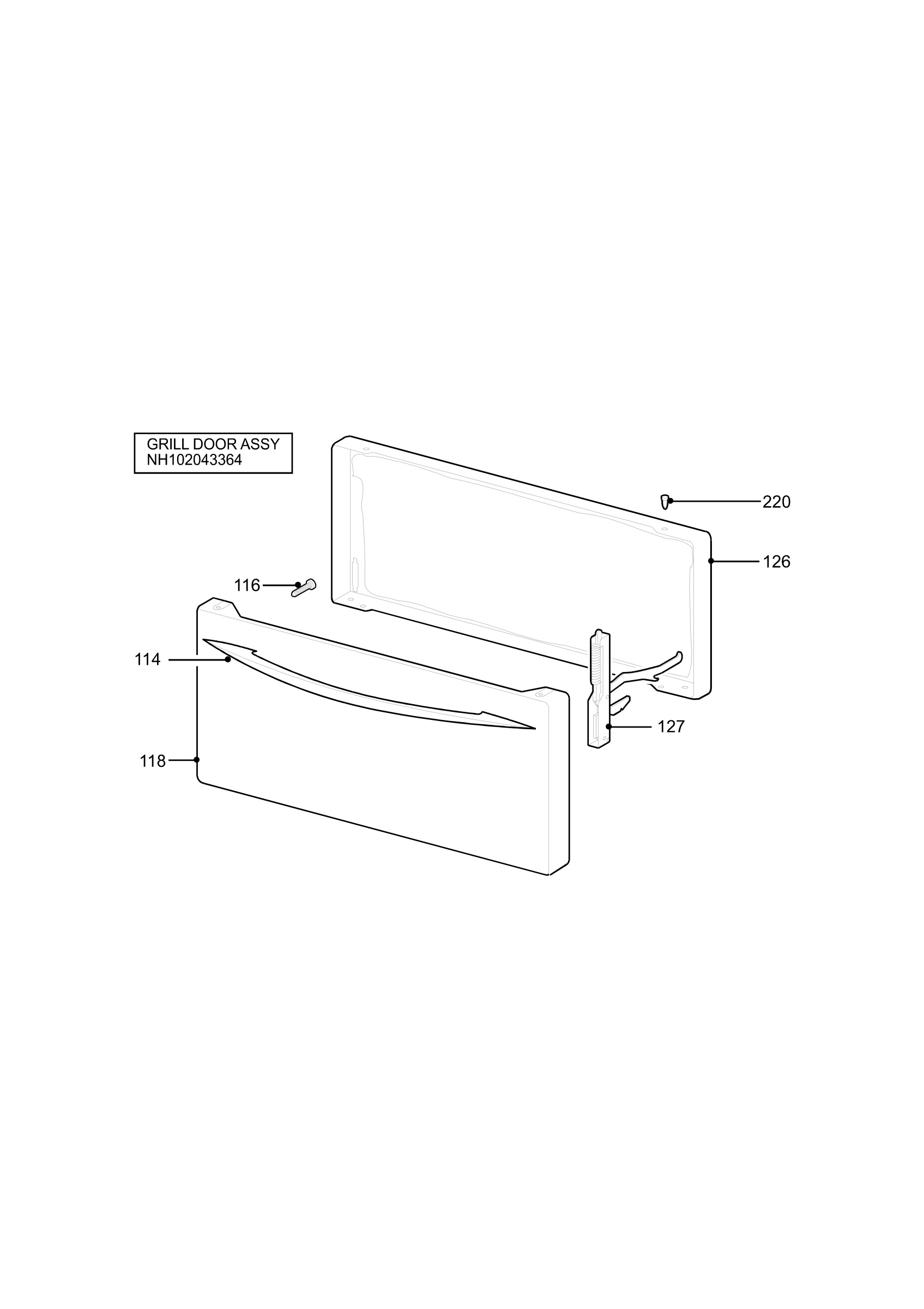 H10 Grill door assy