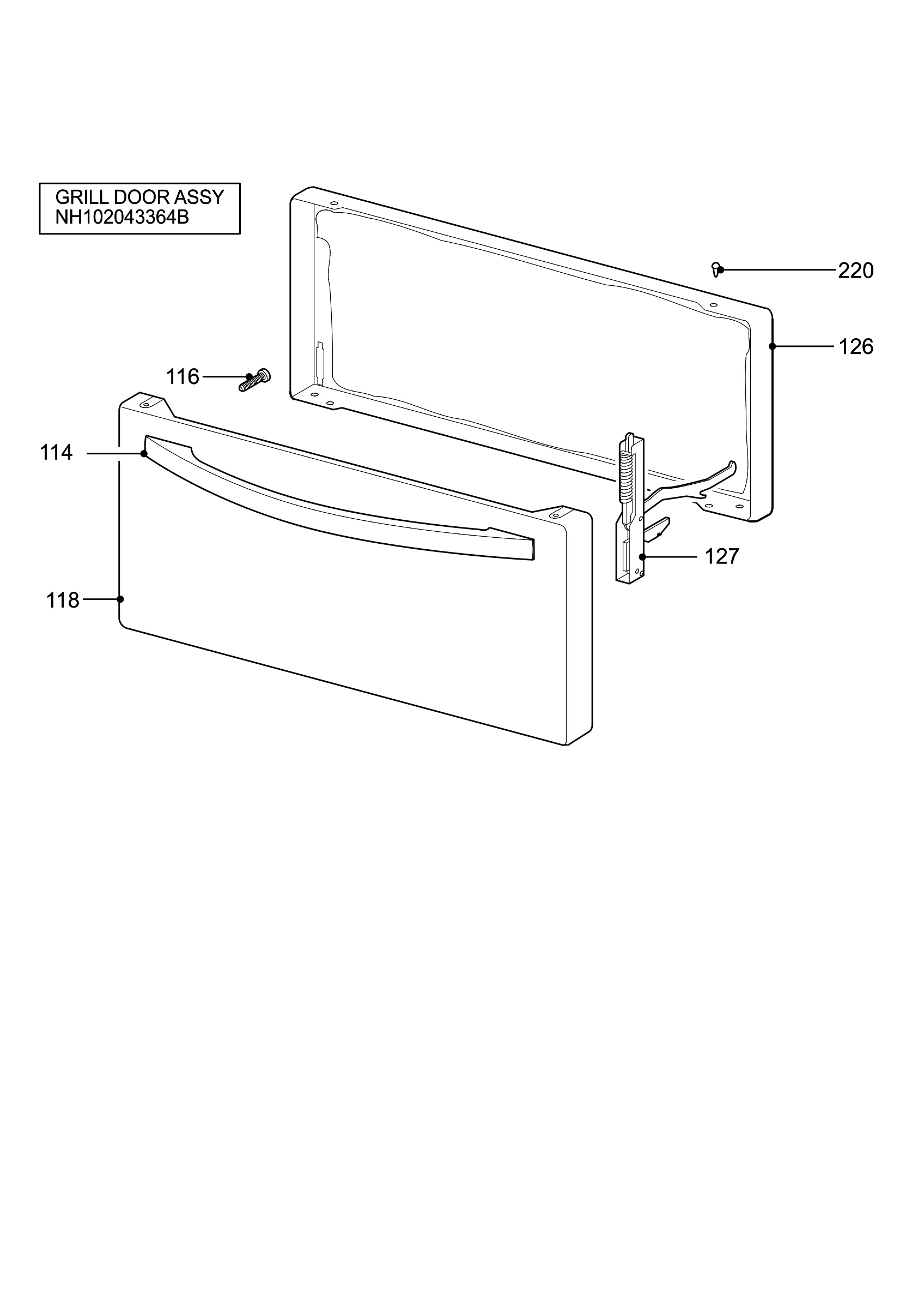 H10 Grill door assy