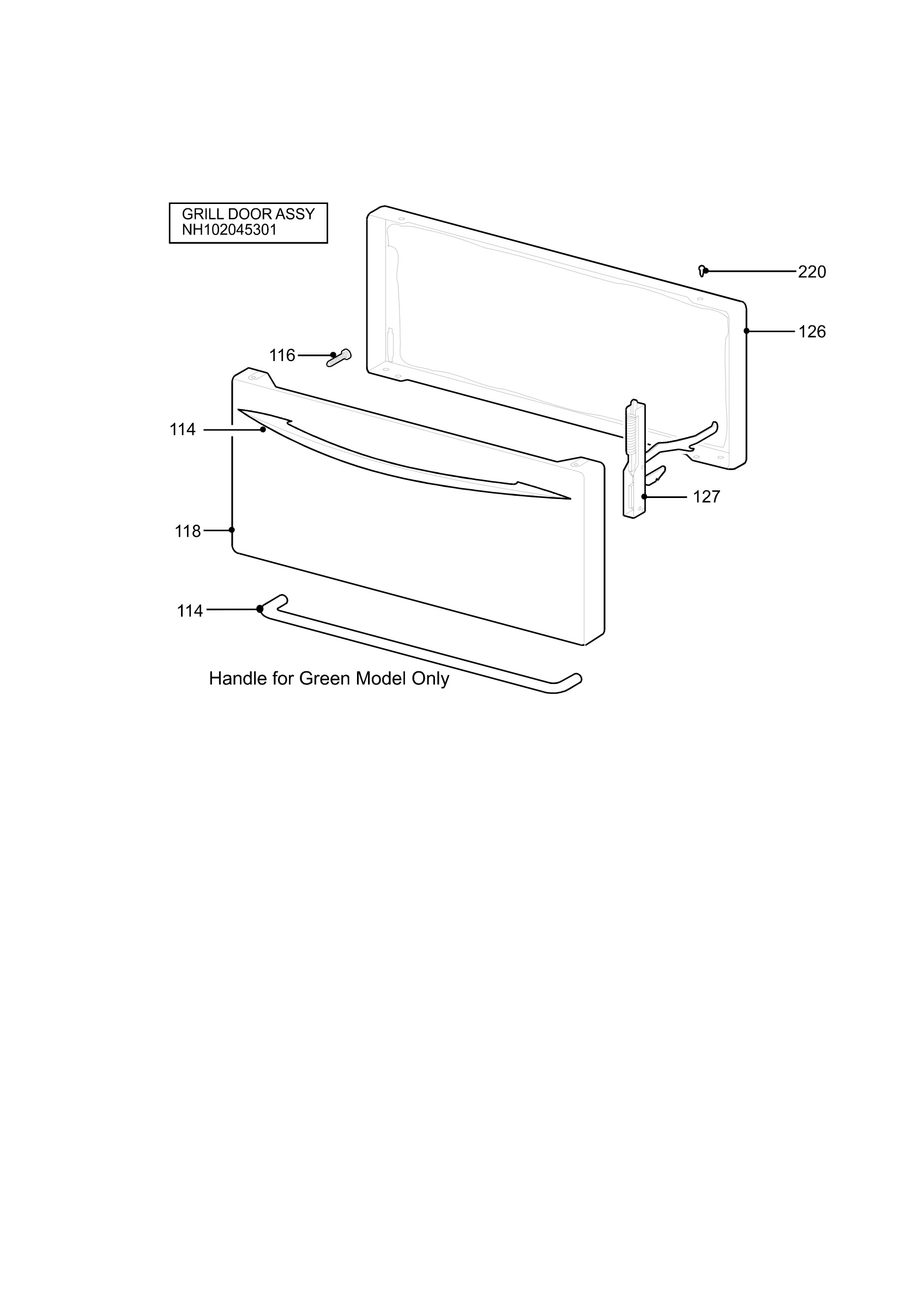 H10 Grill door assy