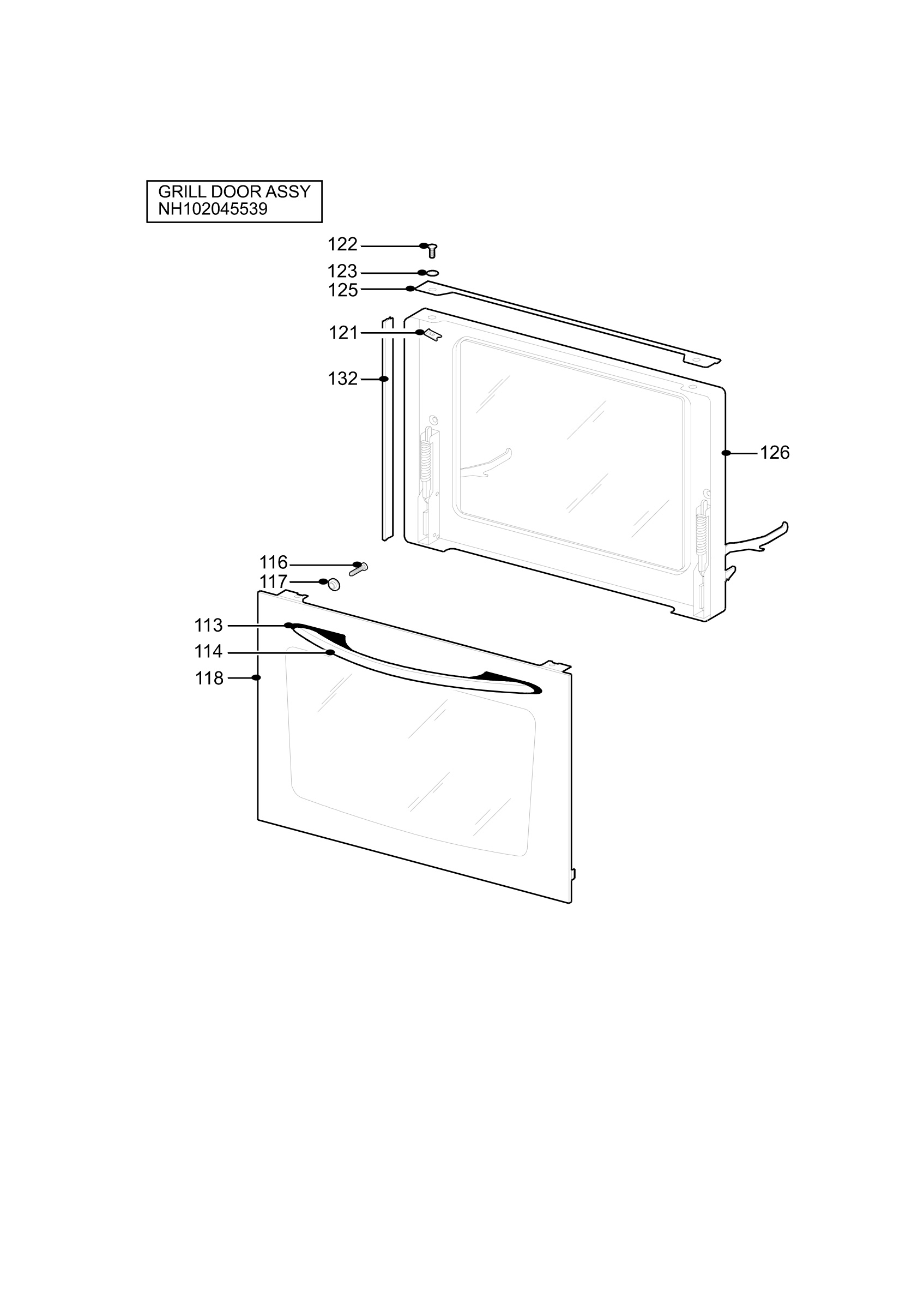 H10 Grill door assy