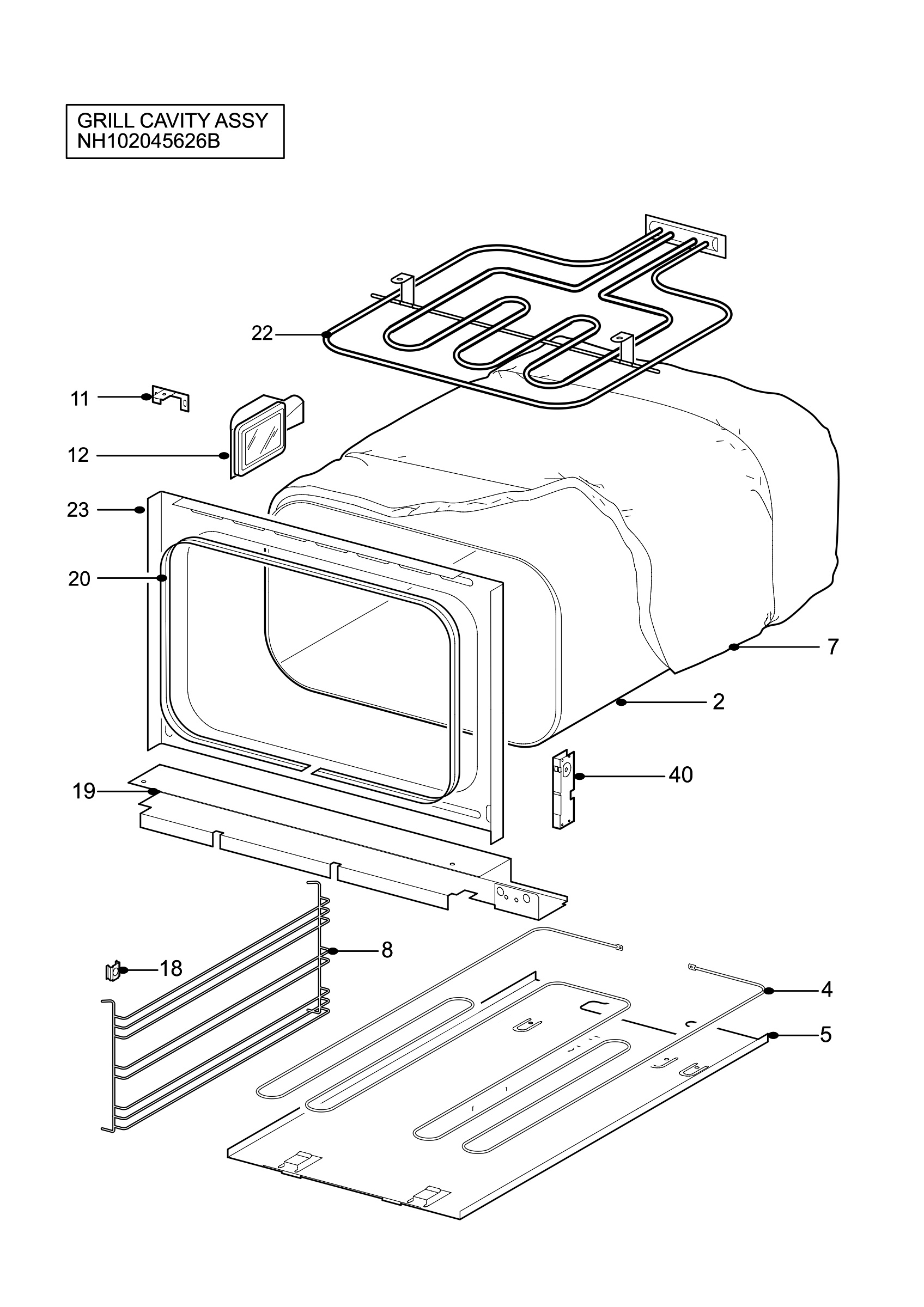 H10 Grill cavity assy