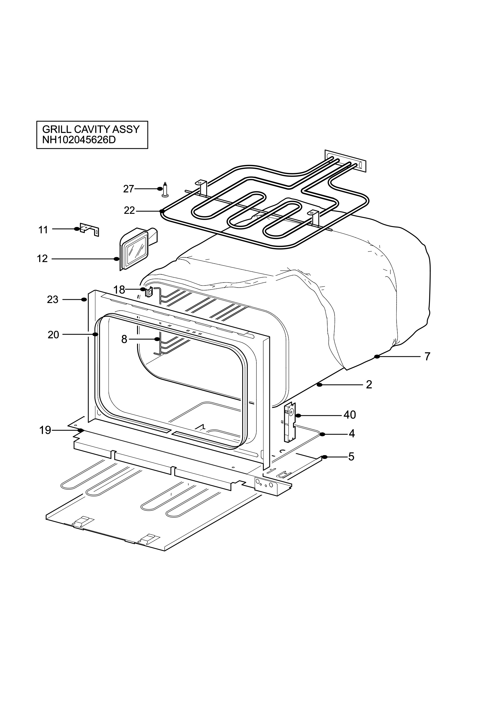 H10 Grill cavity assy
