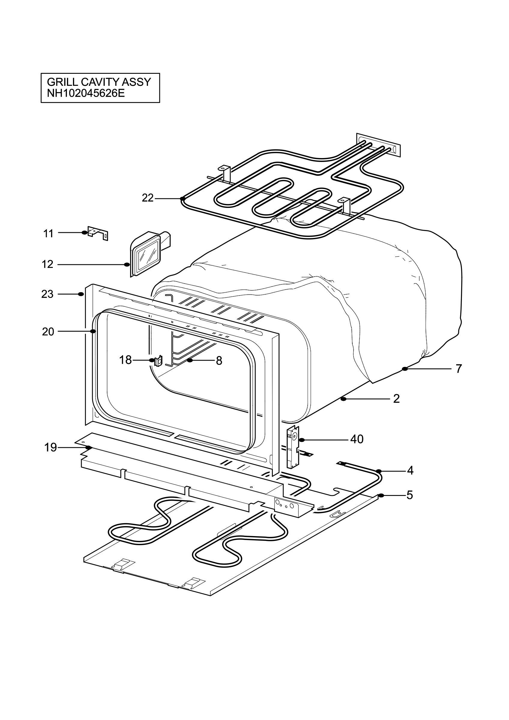 H10 Grill cavity assy