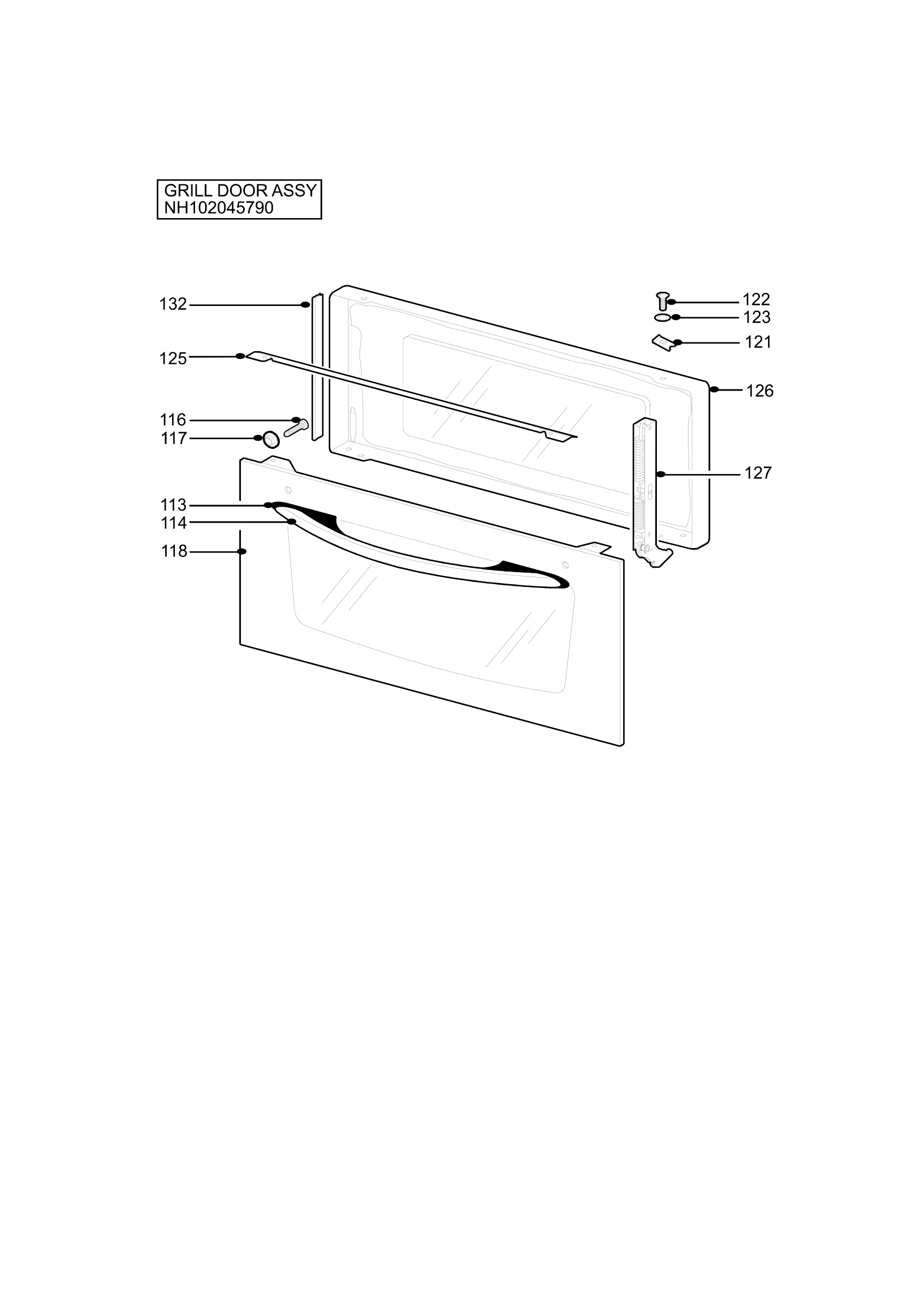H10 Grill door assy