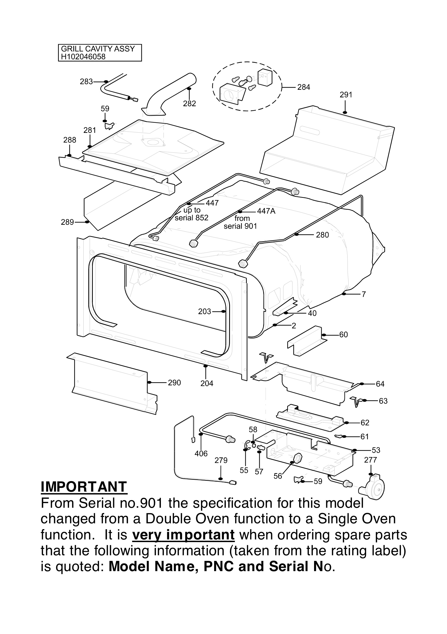 H10 Grill cavity assy