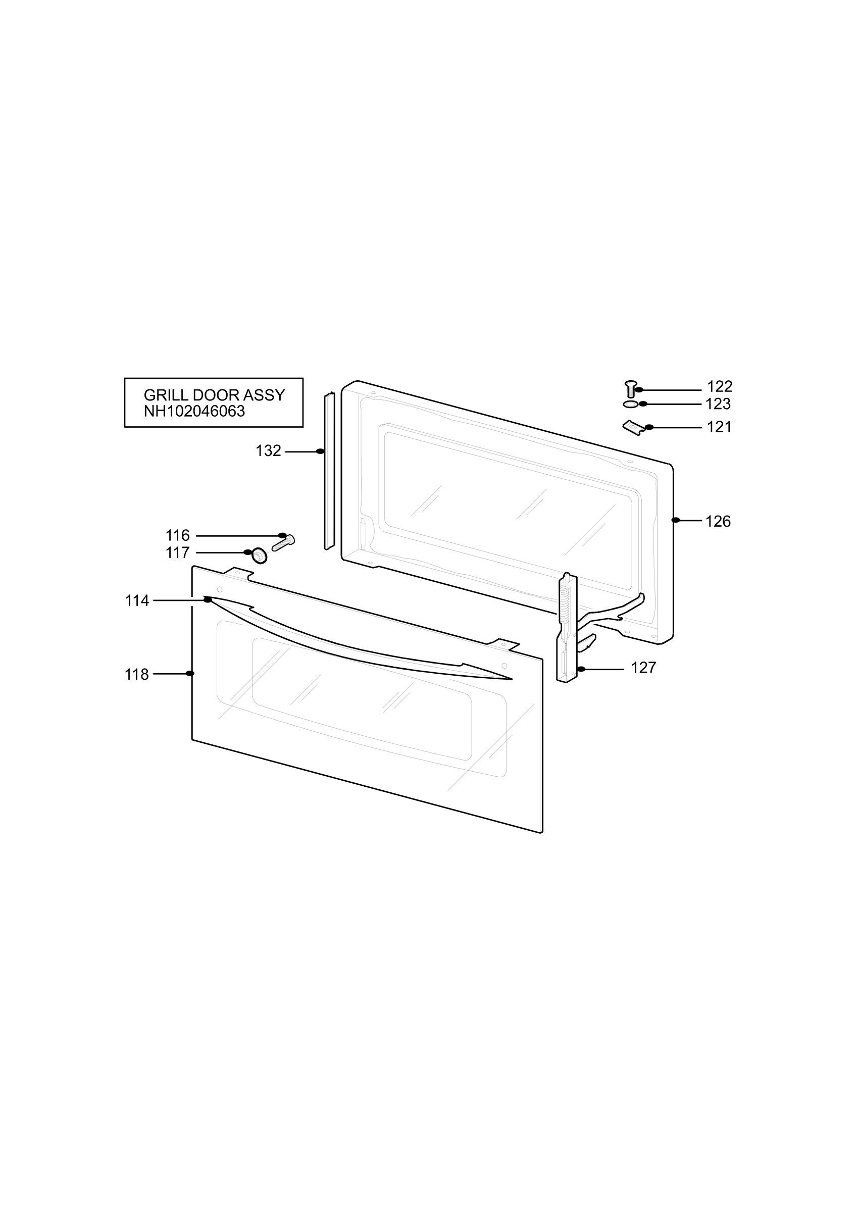 H10 Grill door assy