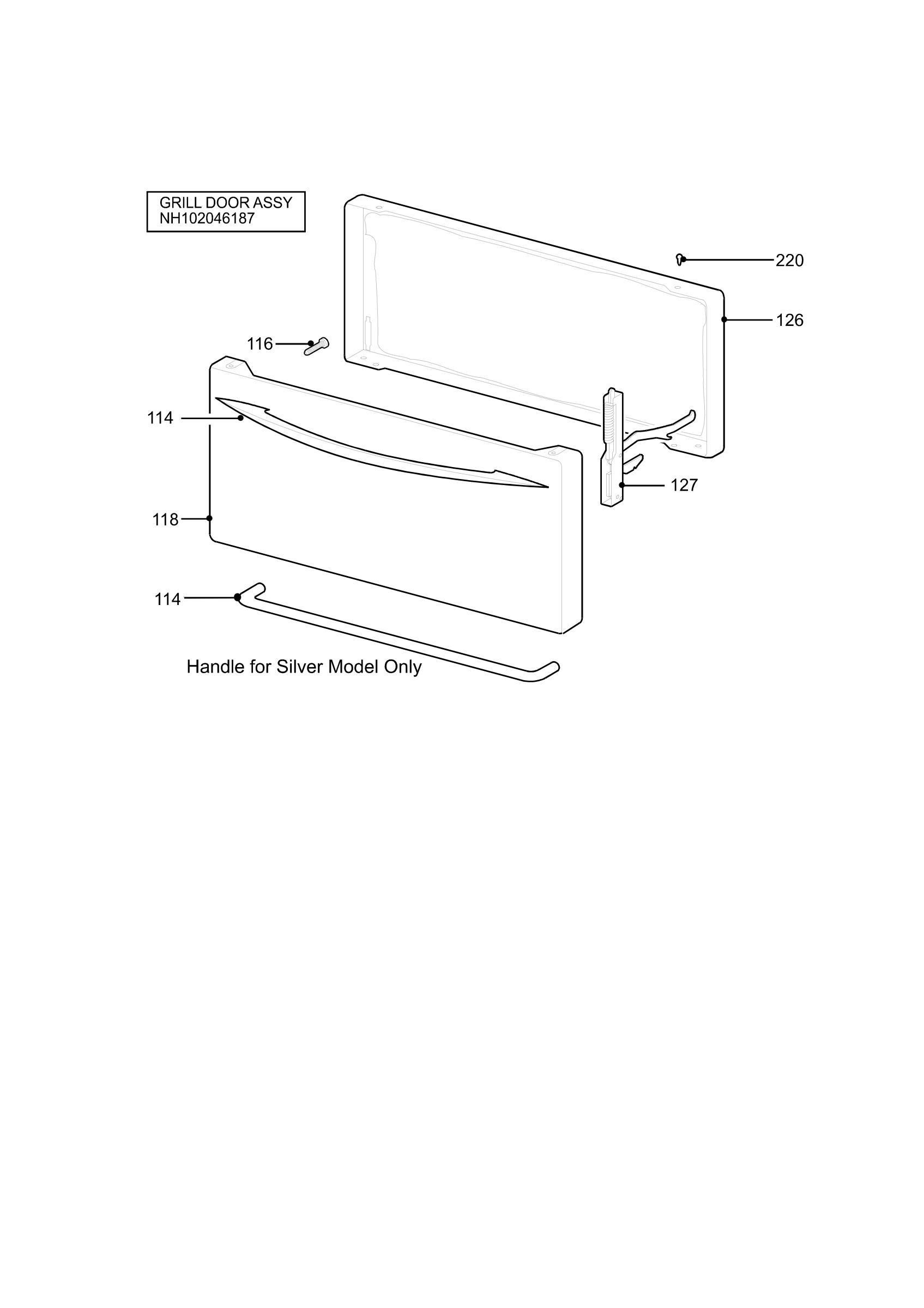 H10 Grill door assy