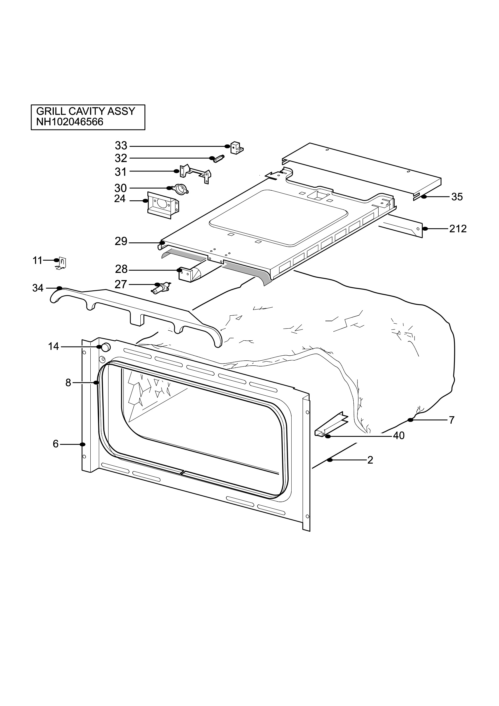 H10 Grill cavity assy