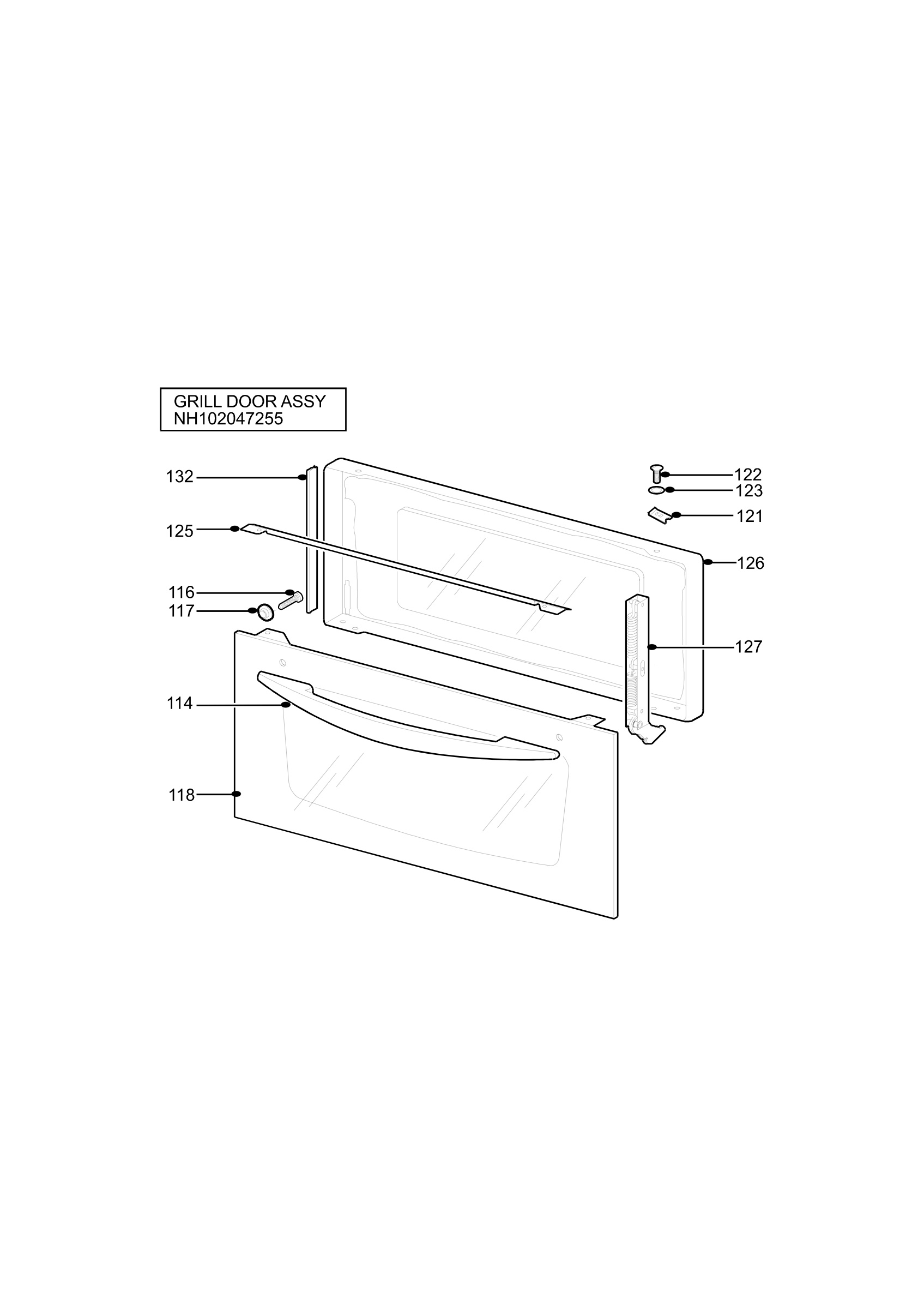 H10 Grill door assy