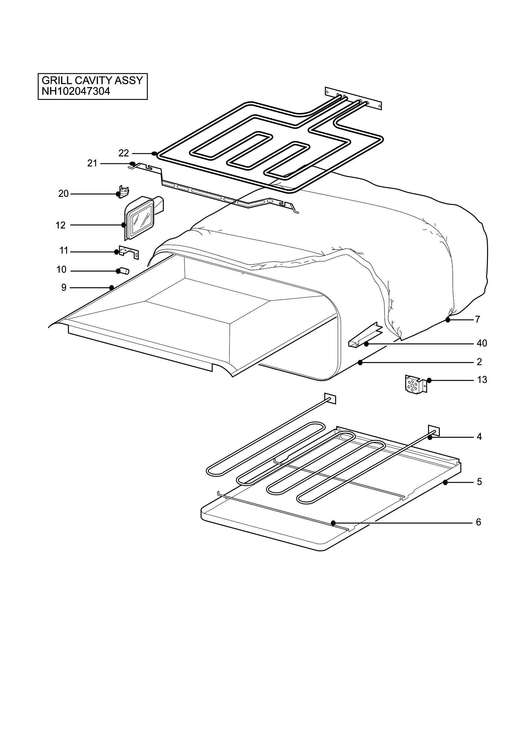H10 Grill cavity assy