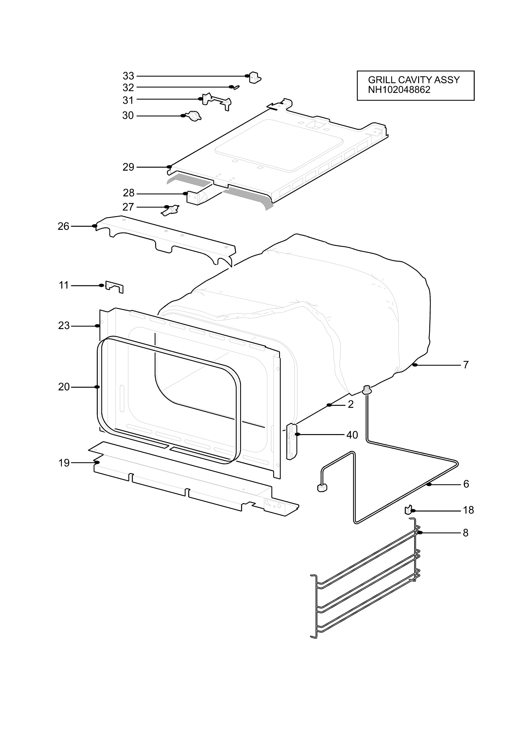 H10 Grill cavity assy