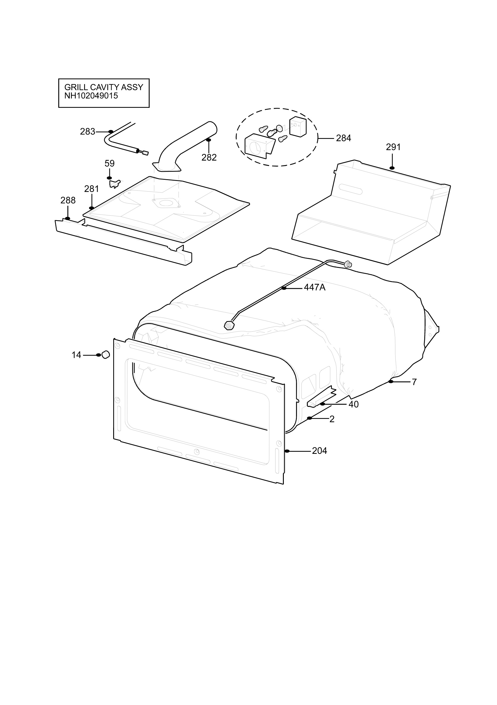 H10 Grill cavity assy