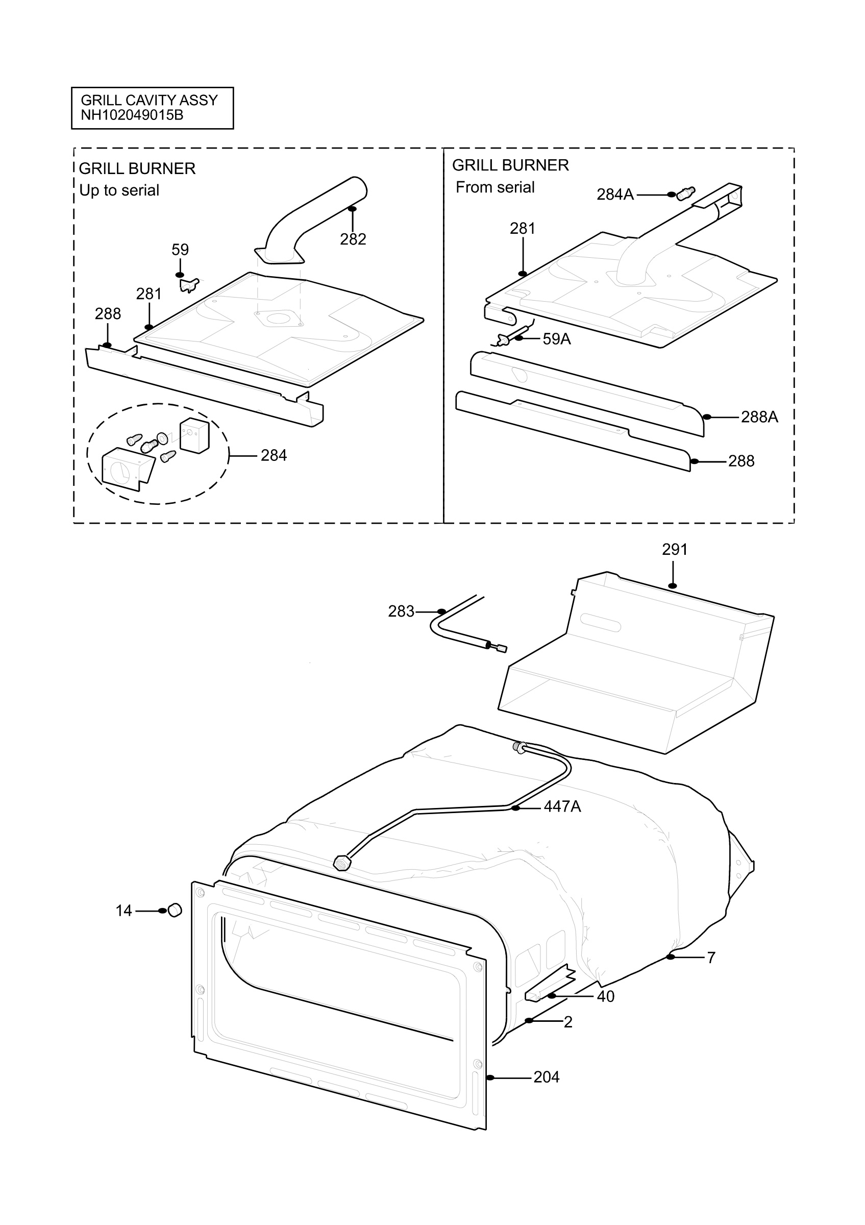 H10 Grill cavity assy