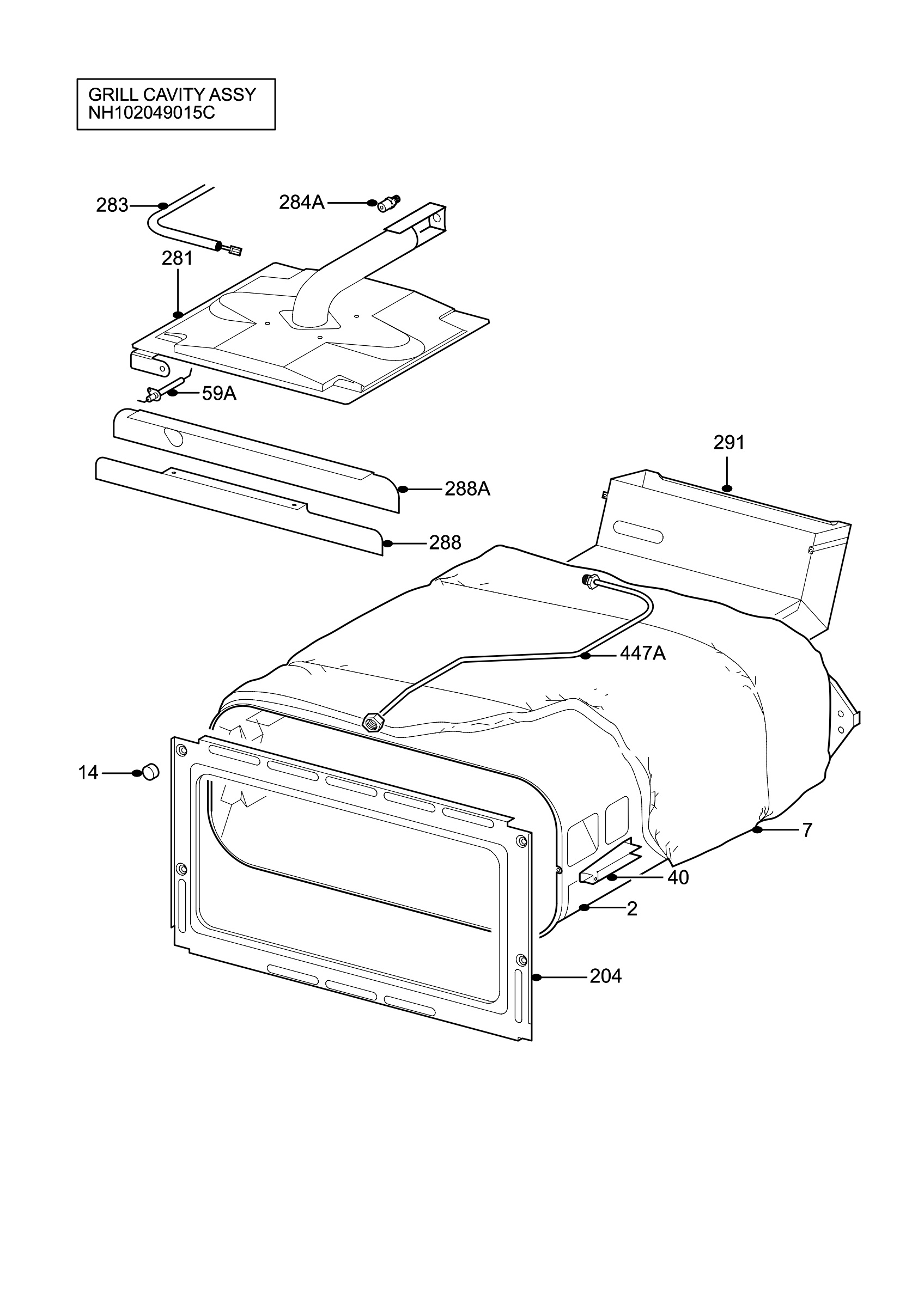 H10 Grill cavity assy