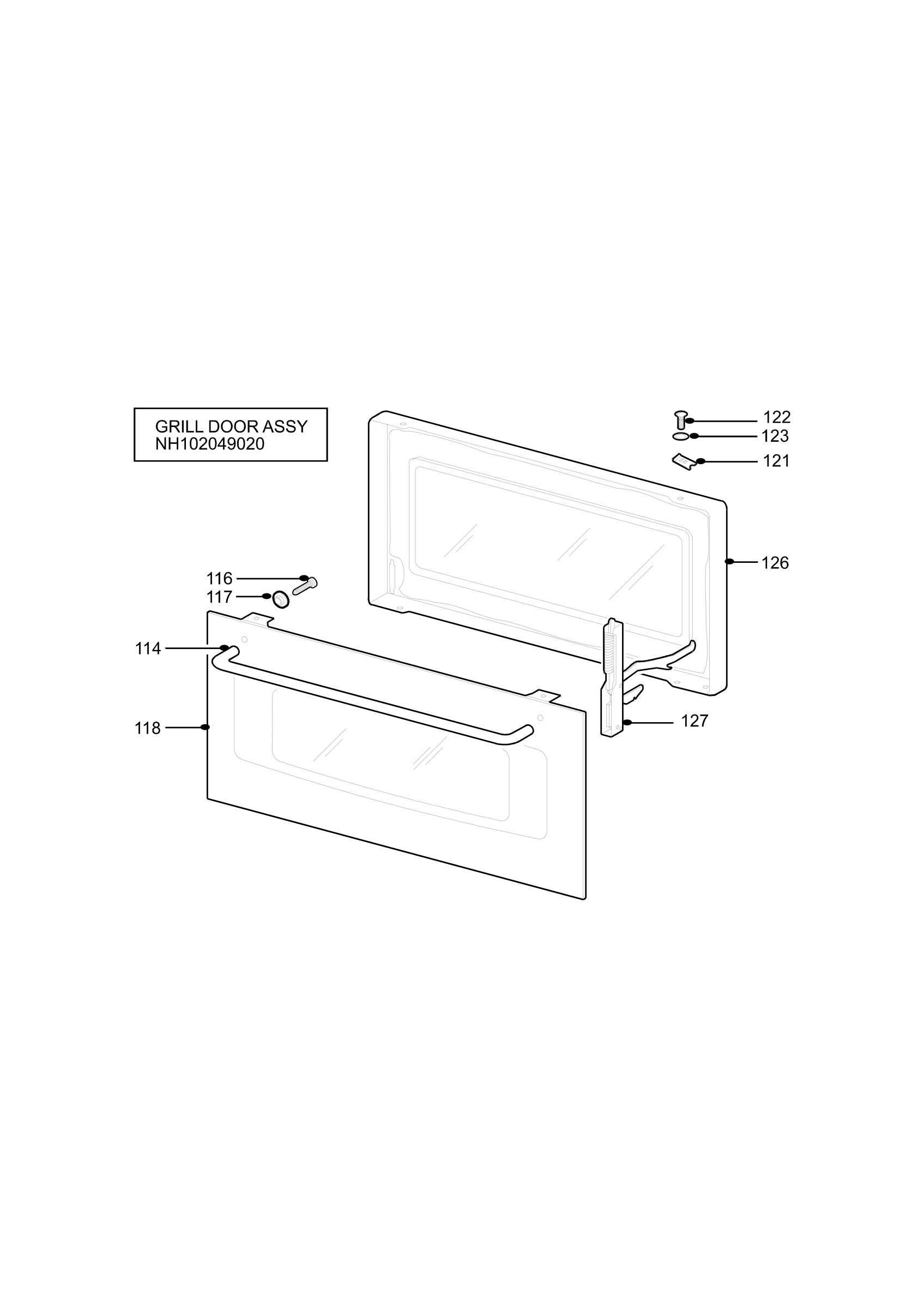 H10 Grill door assy