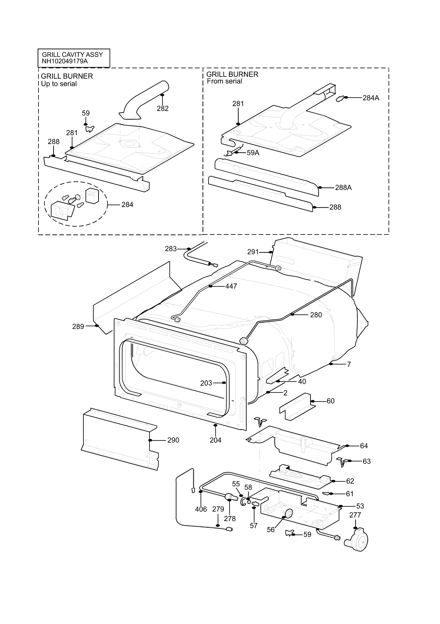 H10 Grill cavity assy