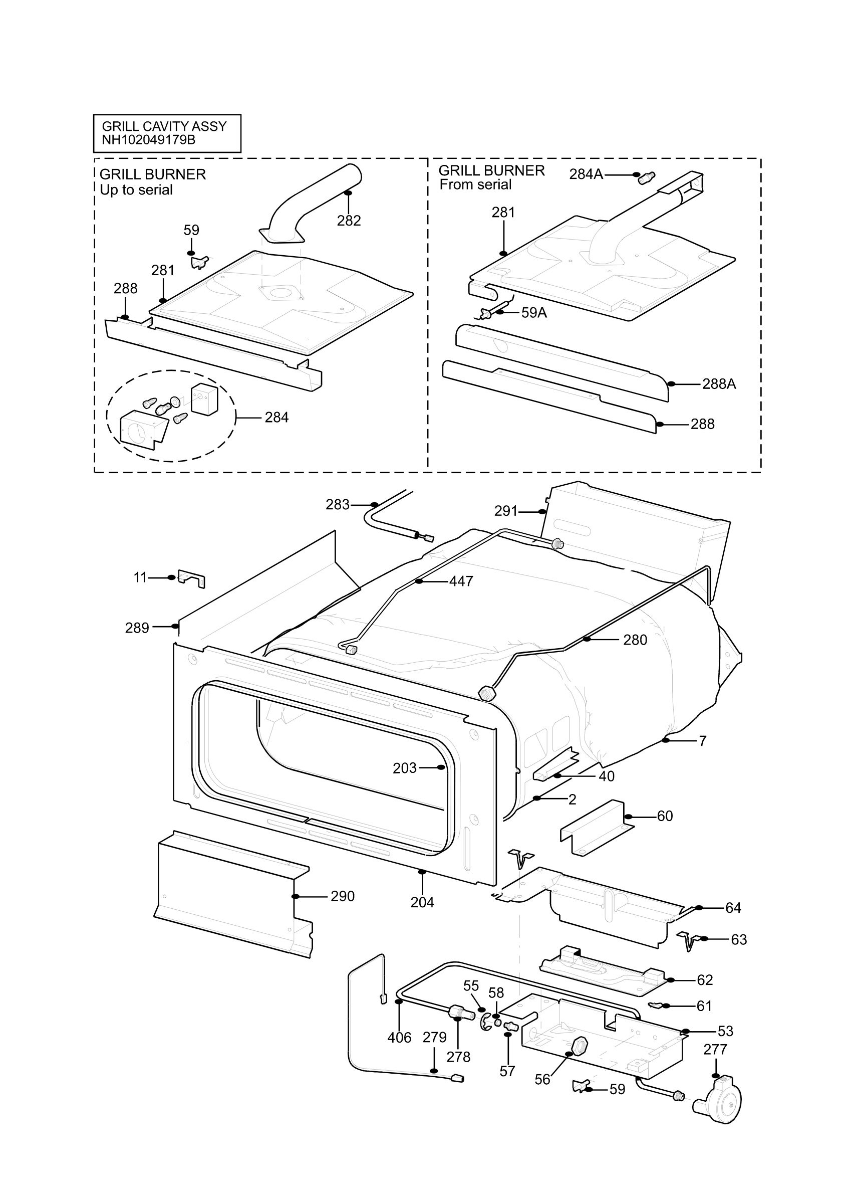 H10 Grill cavity assy