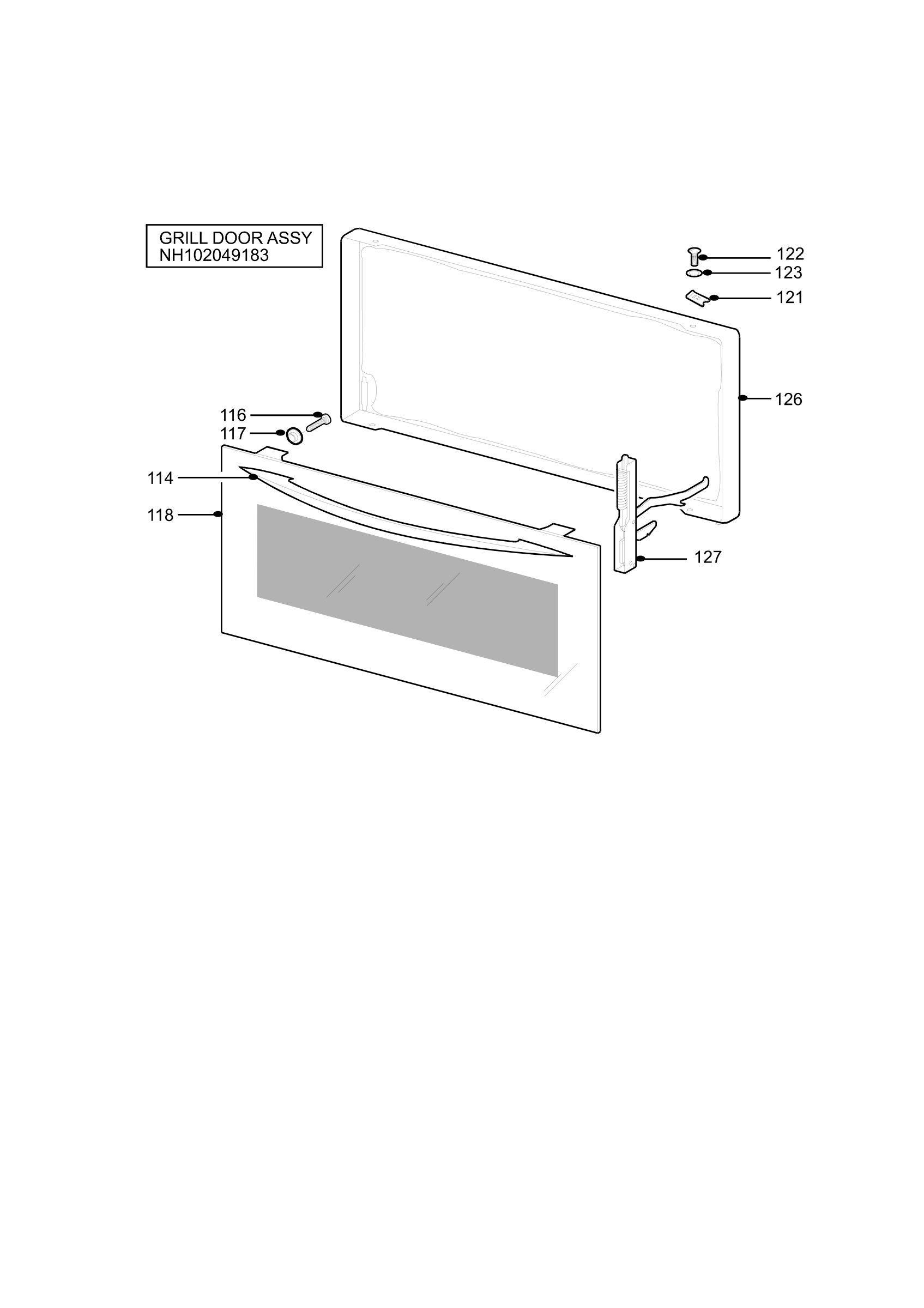 H10 Grill door assy