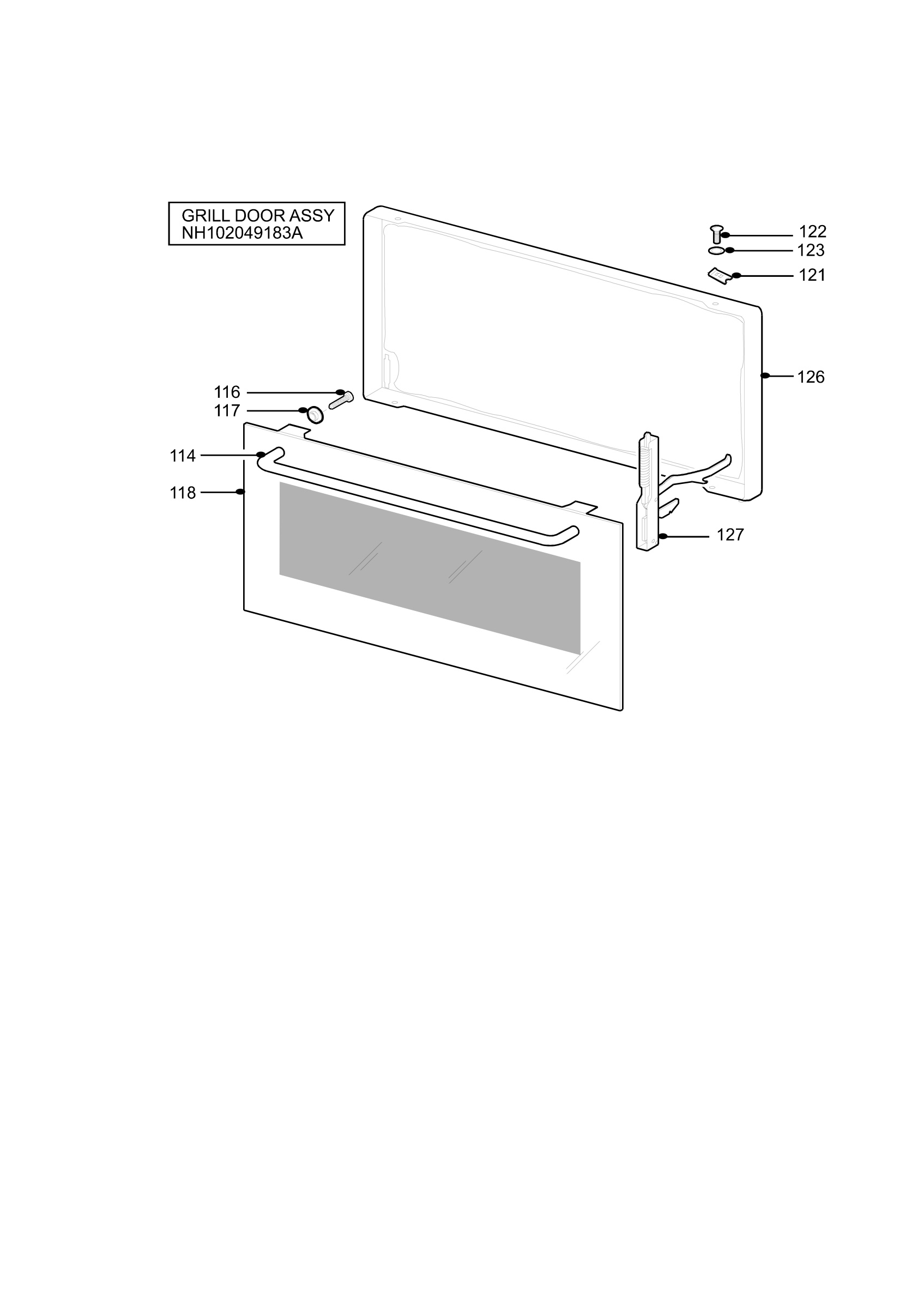 H10 Grill door assy