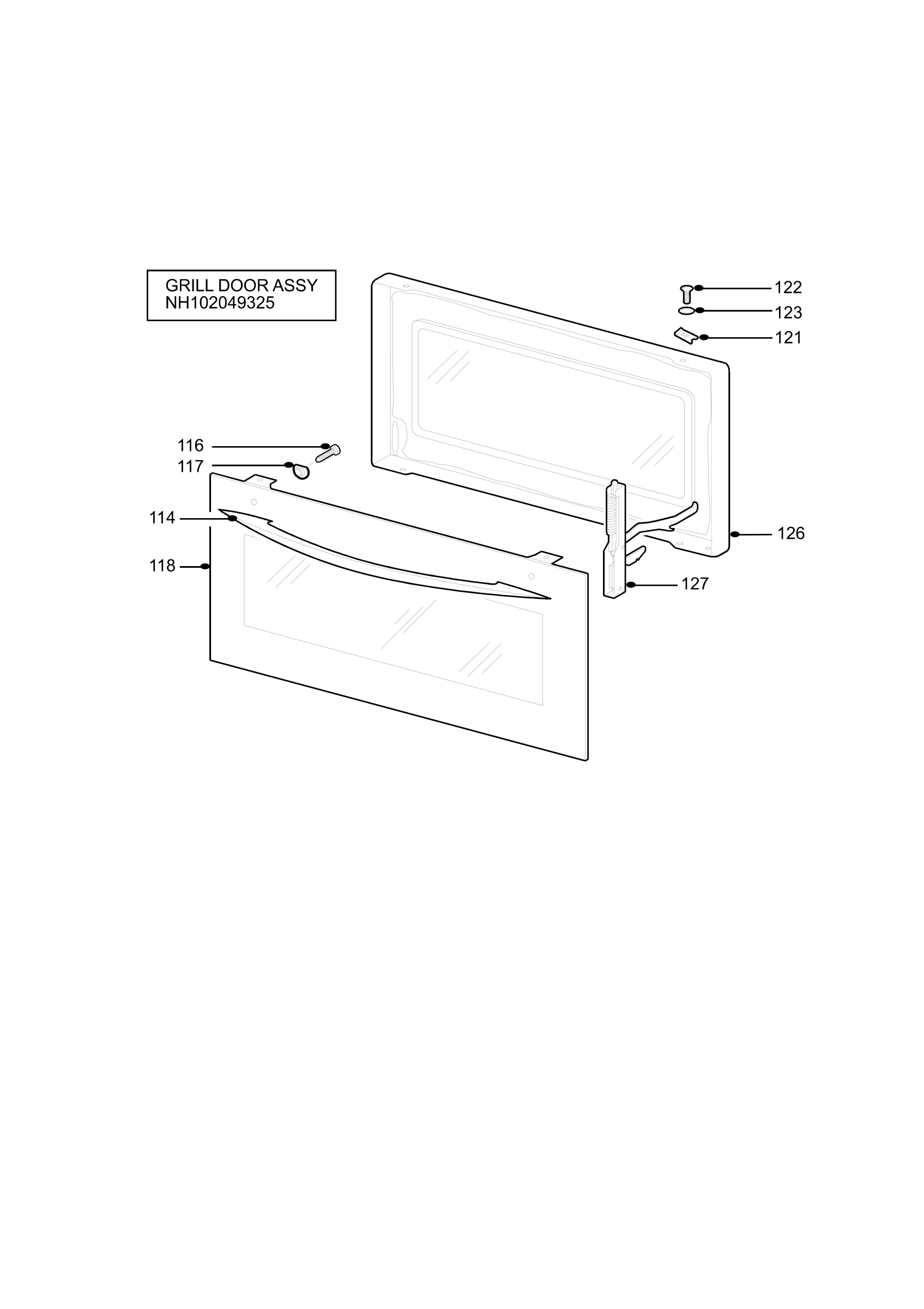 H10 Grill door assy