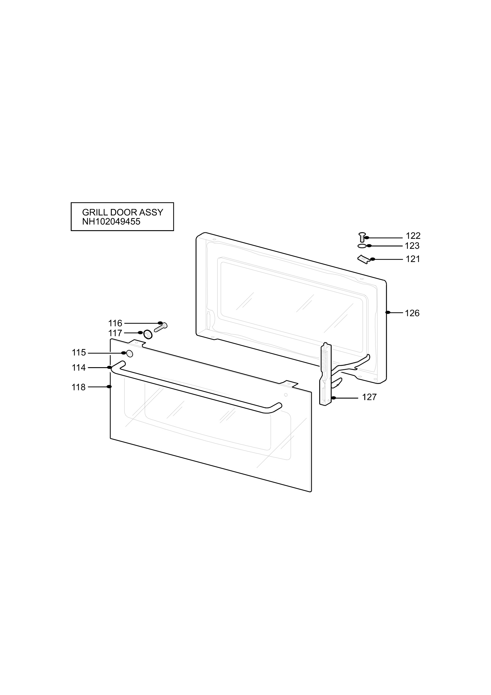 H10 Grill door assy