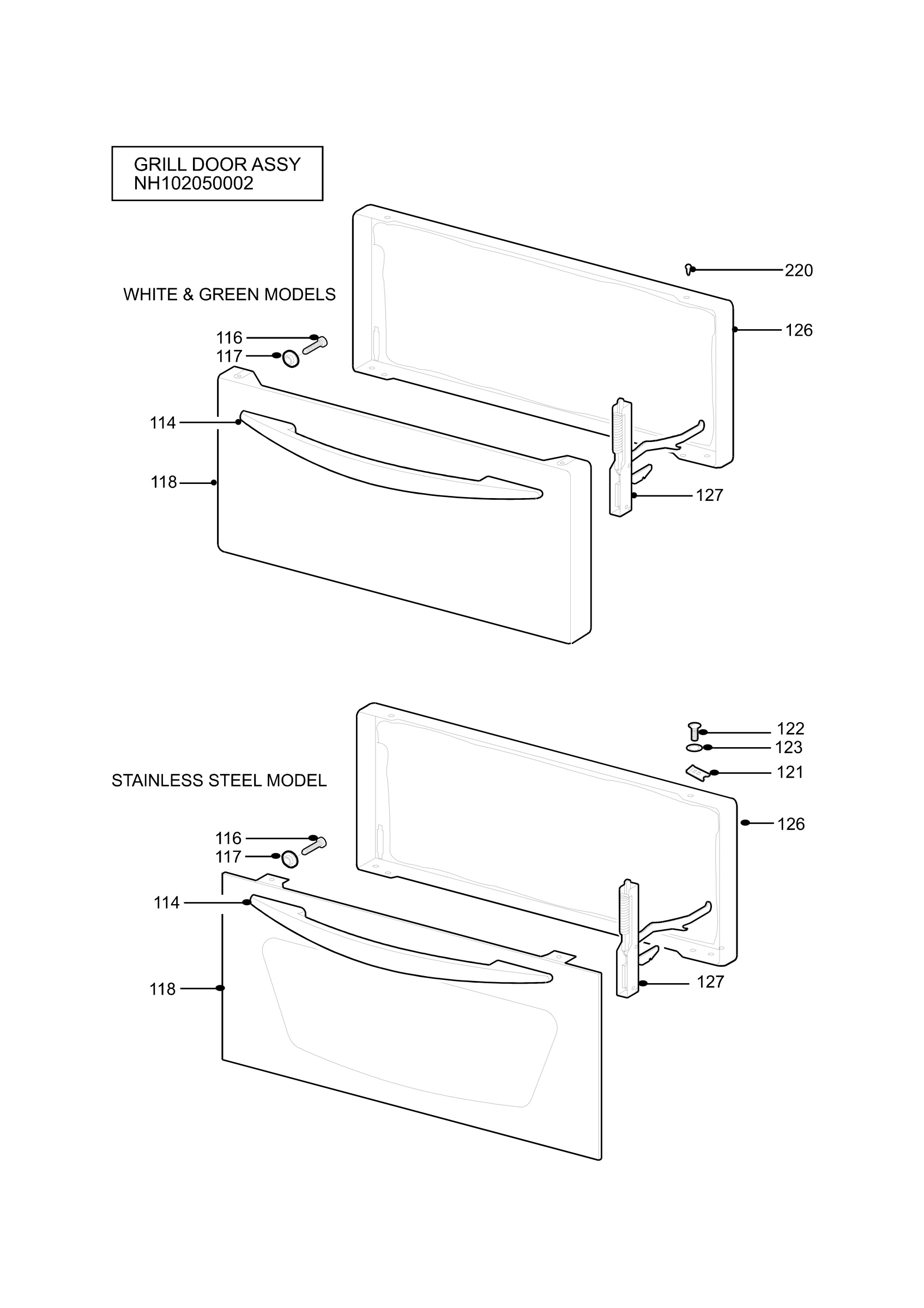 H10 Grill door assy