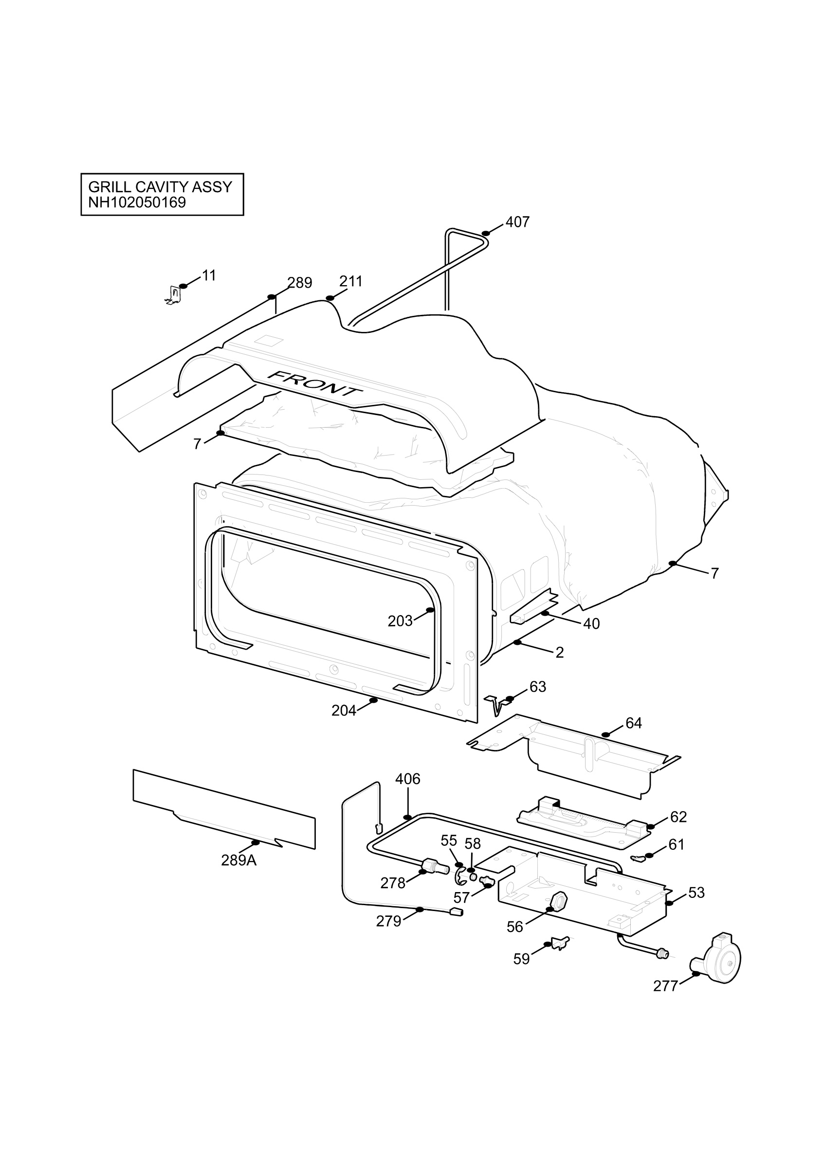 H10 Grill cavity assy