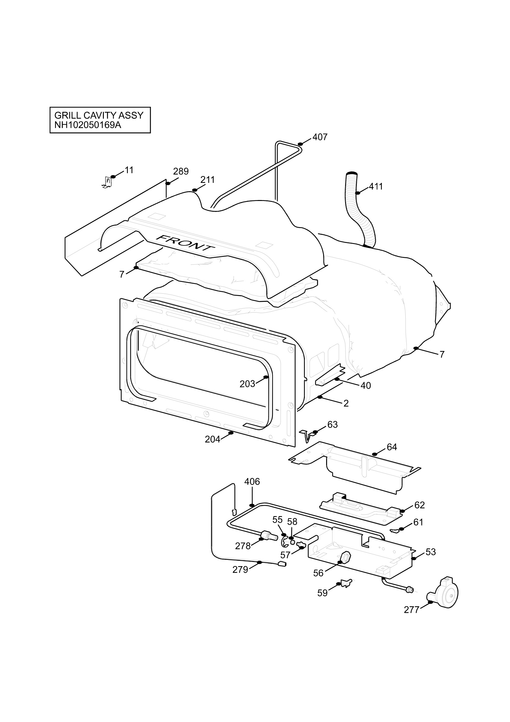 H10 Grill cavity assy