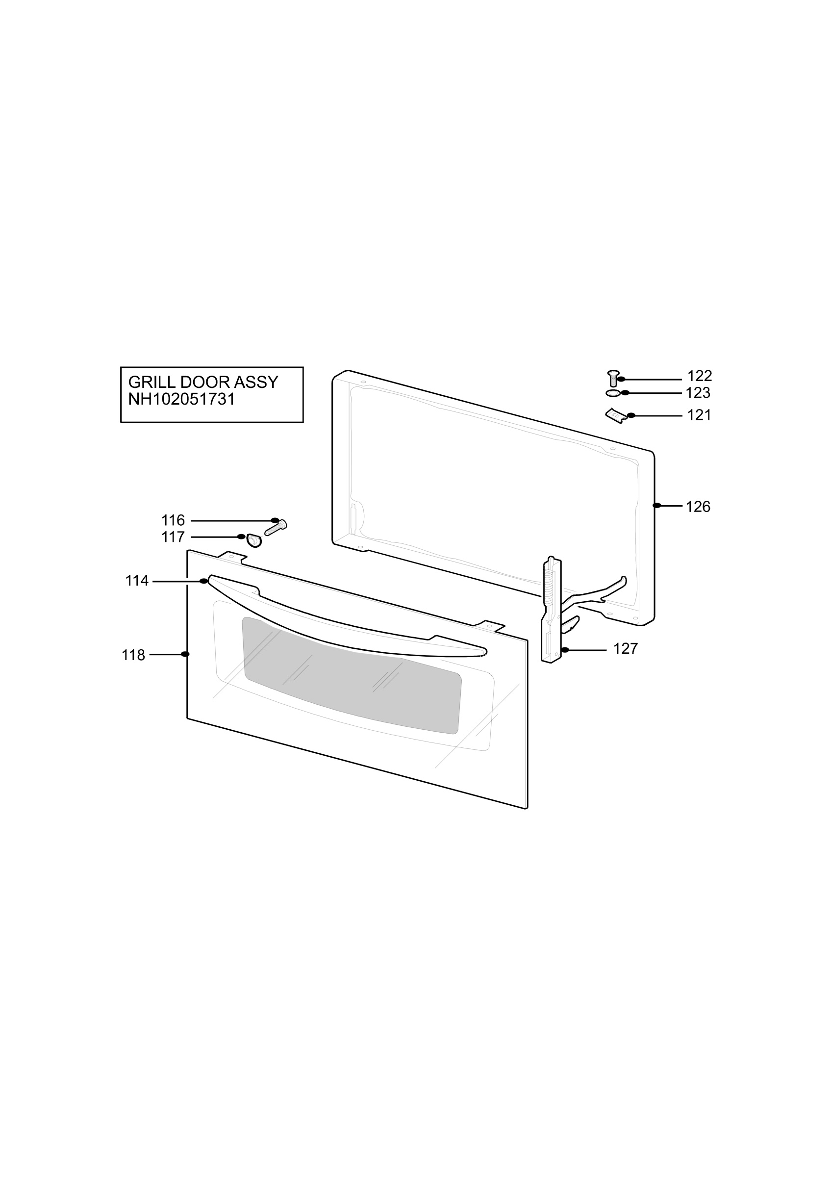 H10 Grill door assy