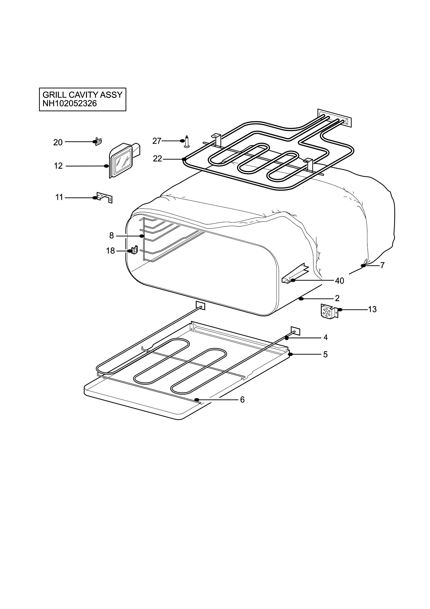 H10 Grill cavity assy