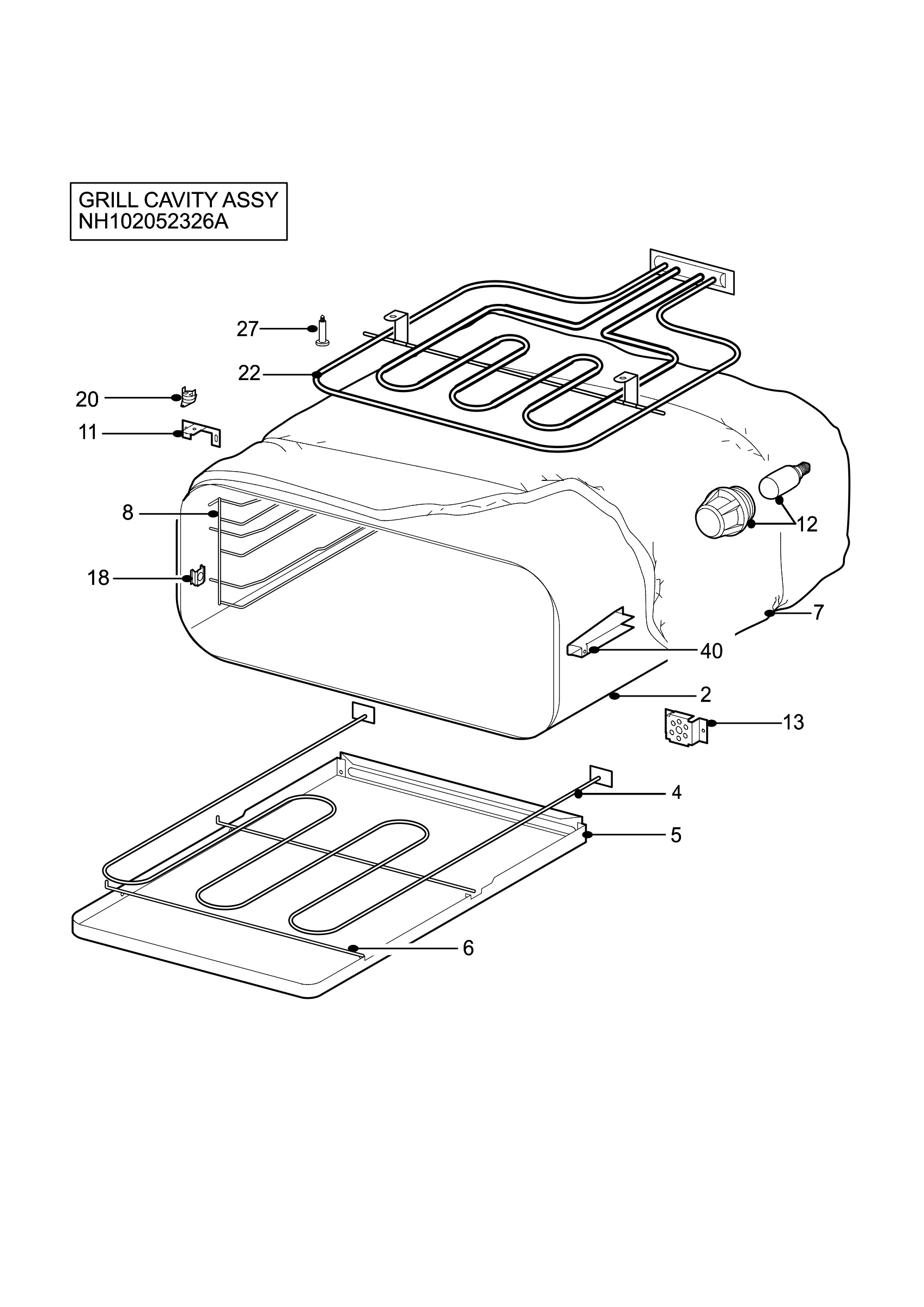 H10 Grill cavity assy