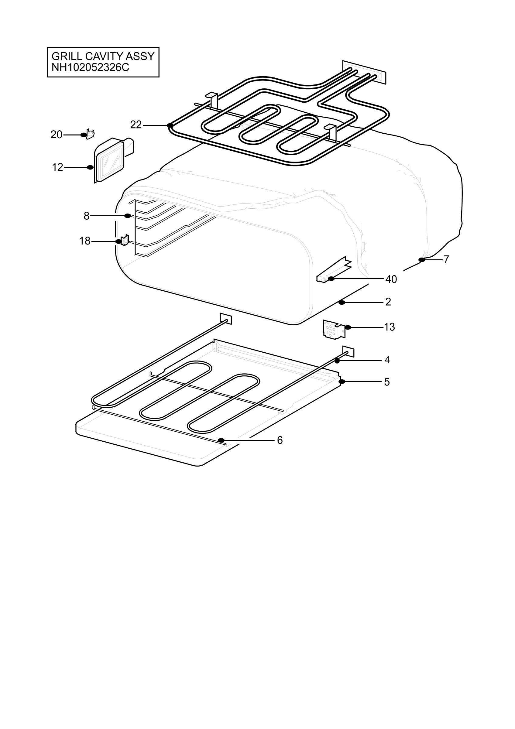 H10 Grill cavity assy