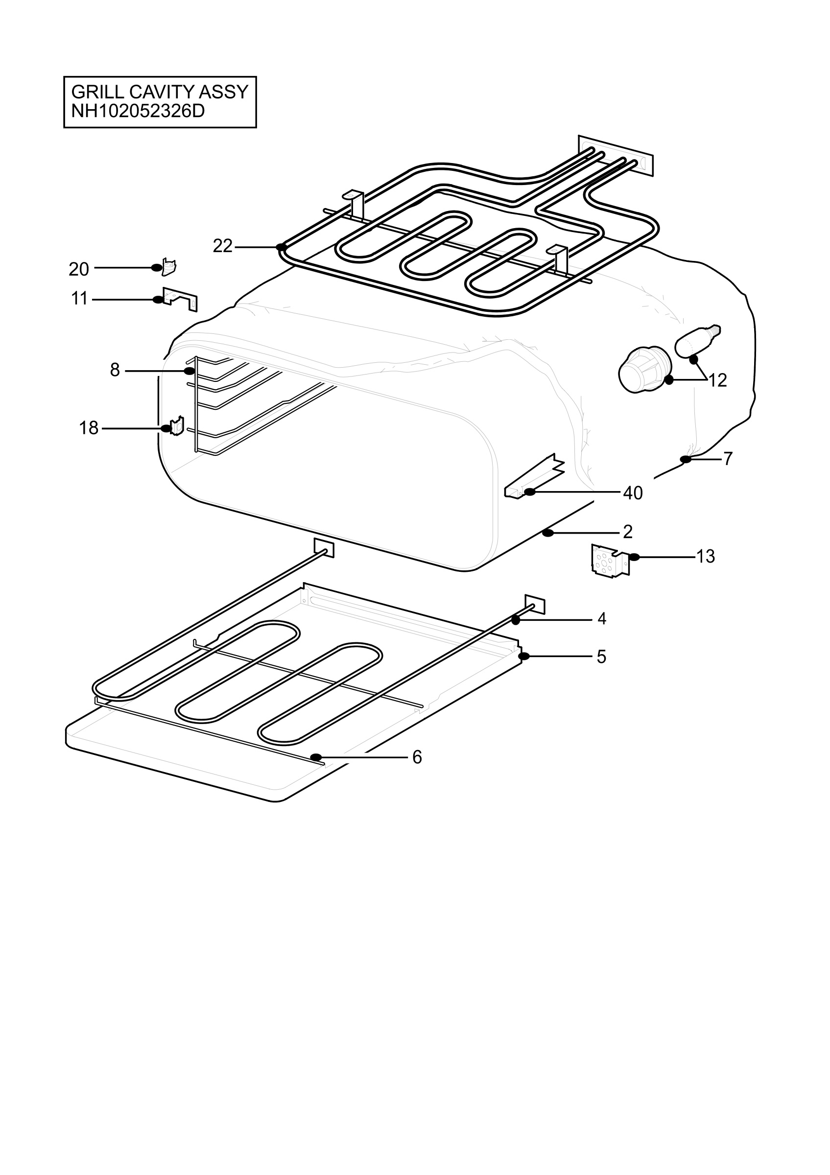 H10 Grill cavity assy
