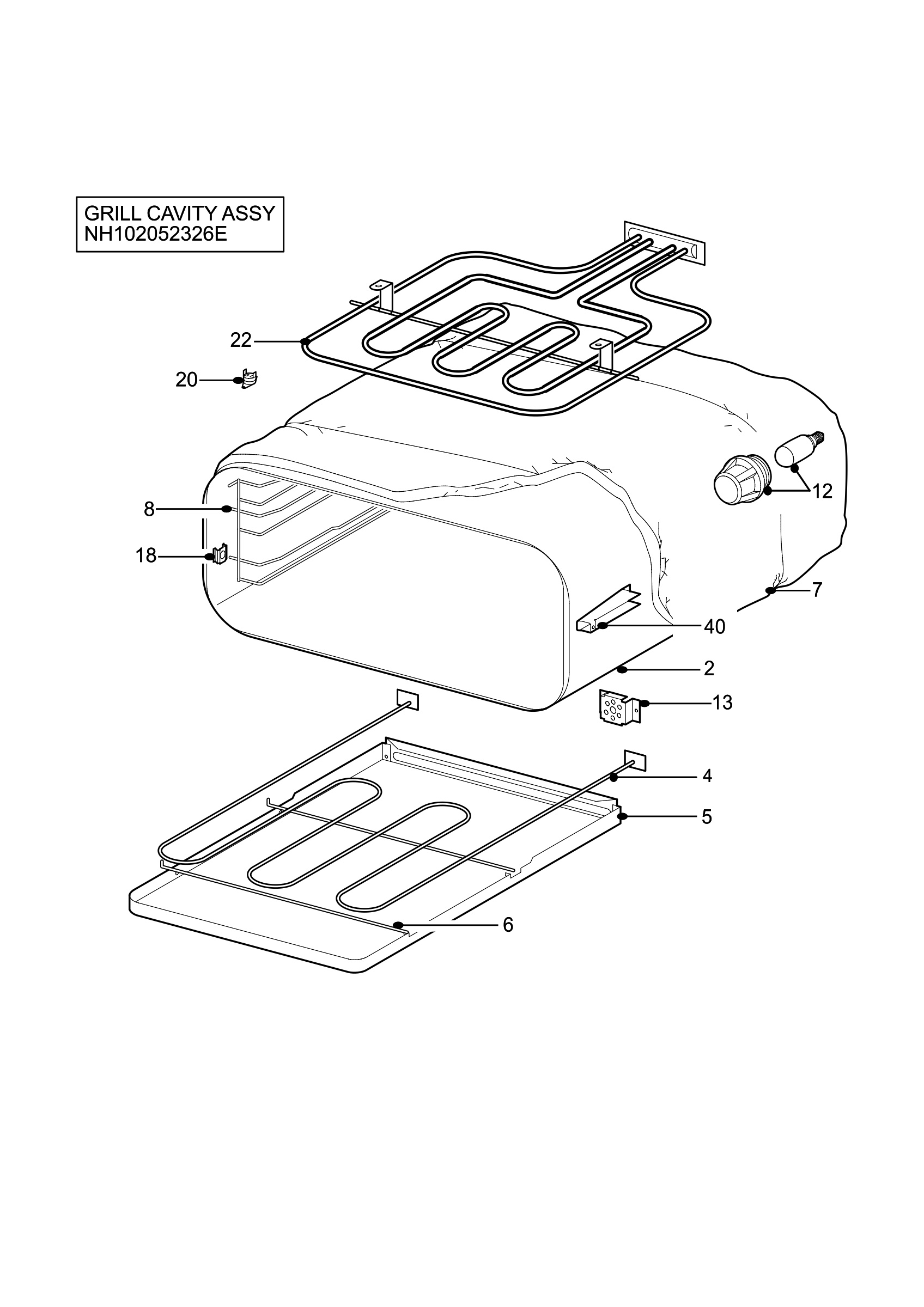 H10 Grill cavity assy