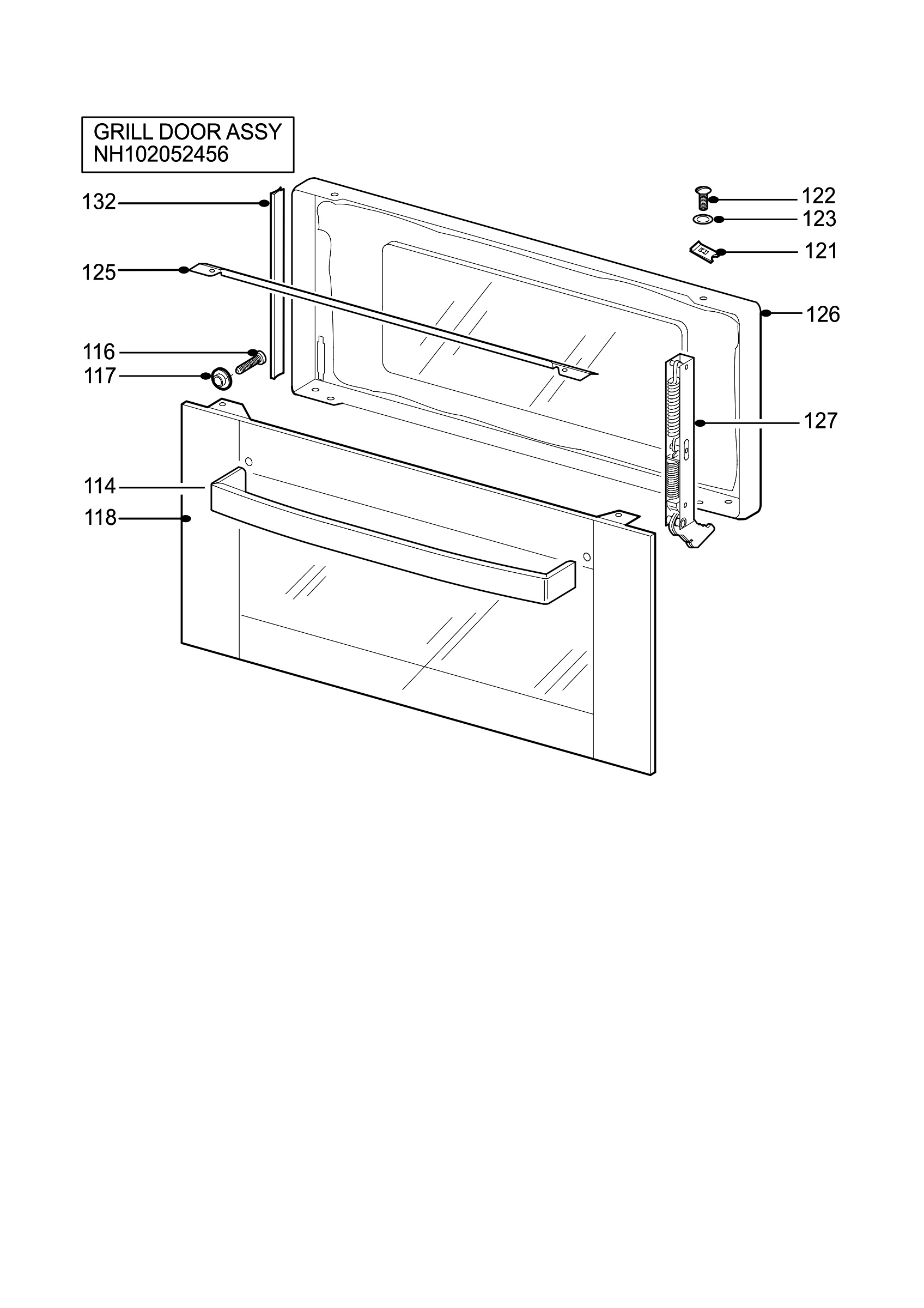 H10 Grill door assy