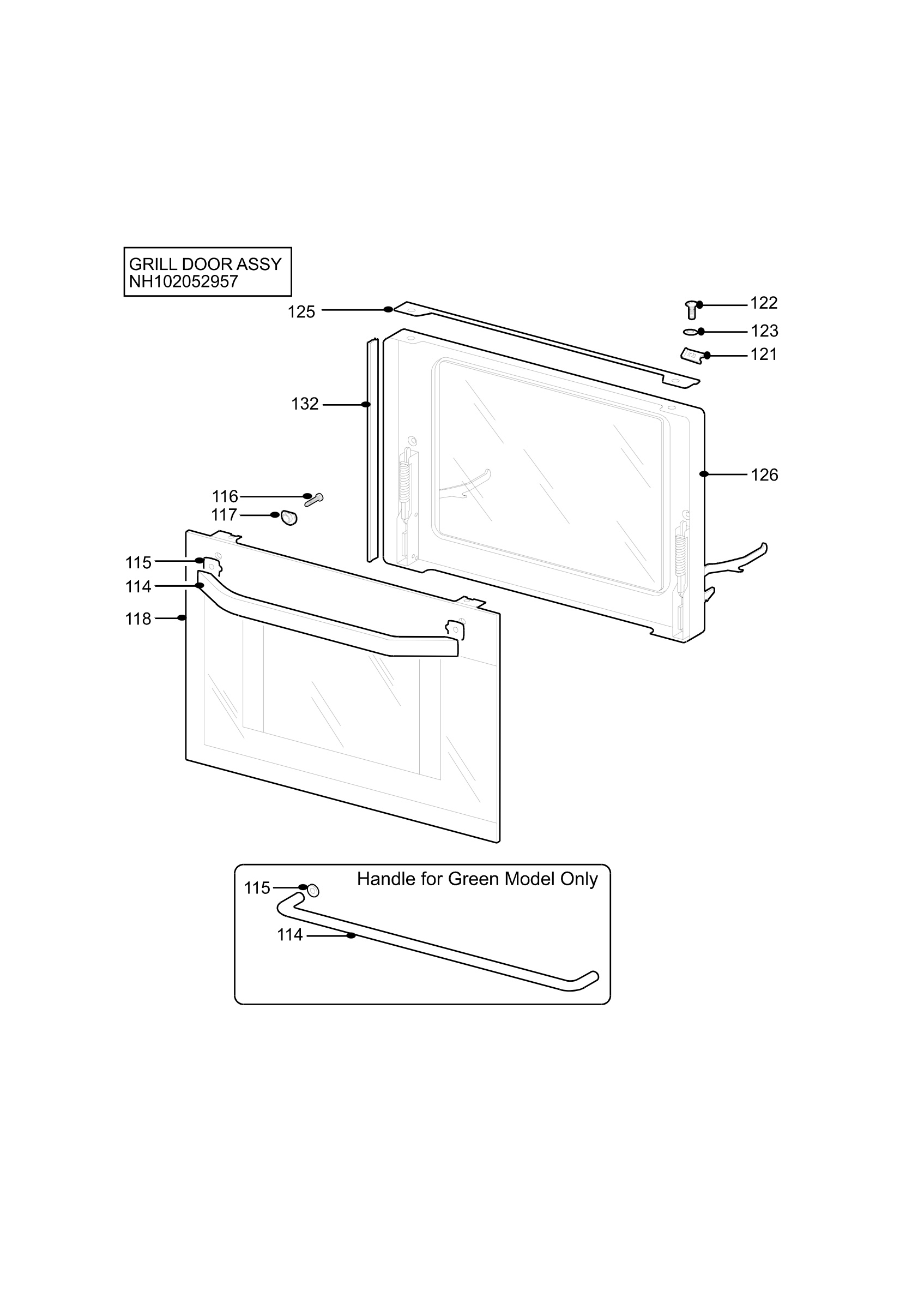 H10 Grill door assy