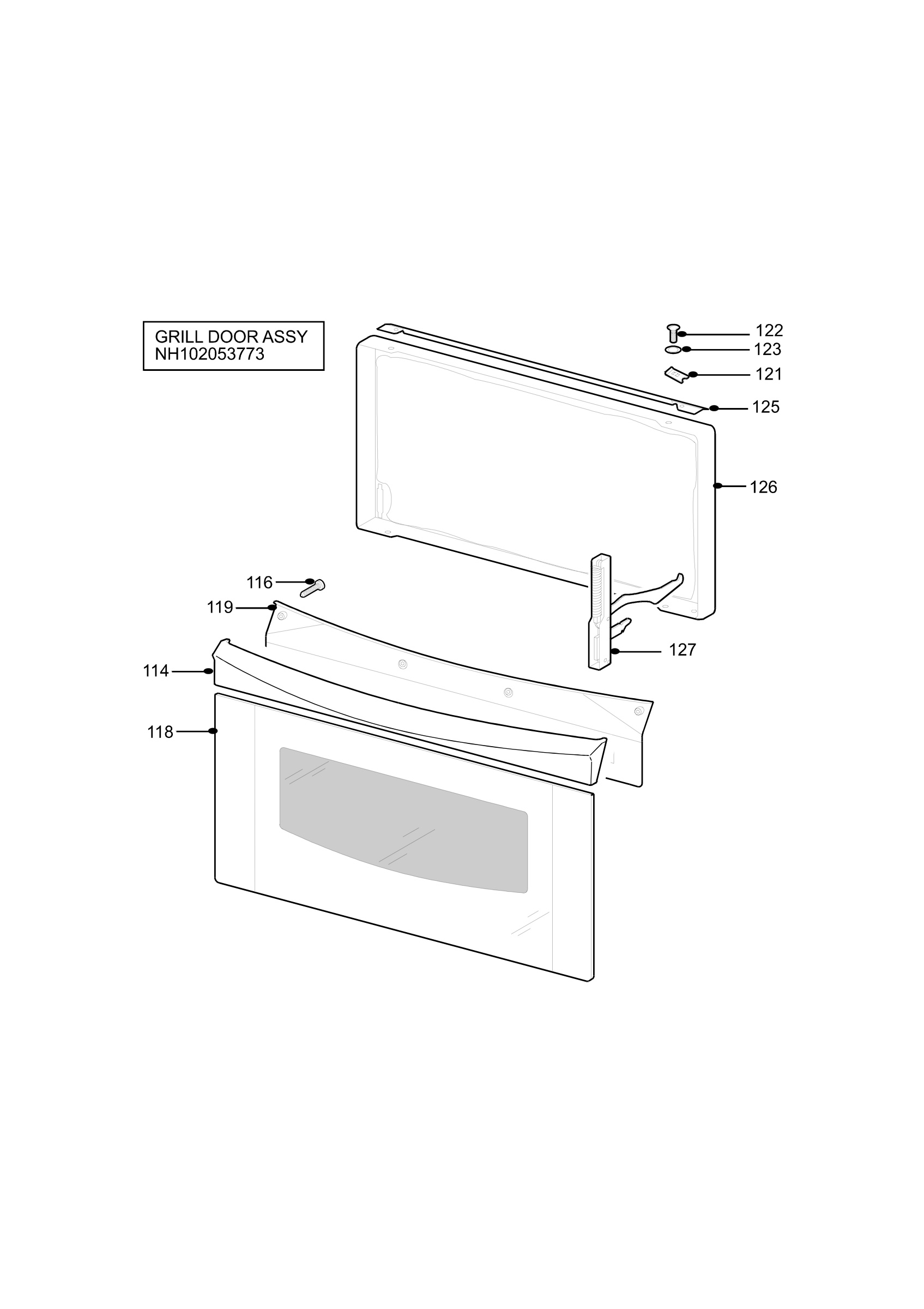 H10 Grill door assy