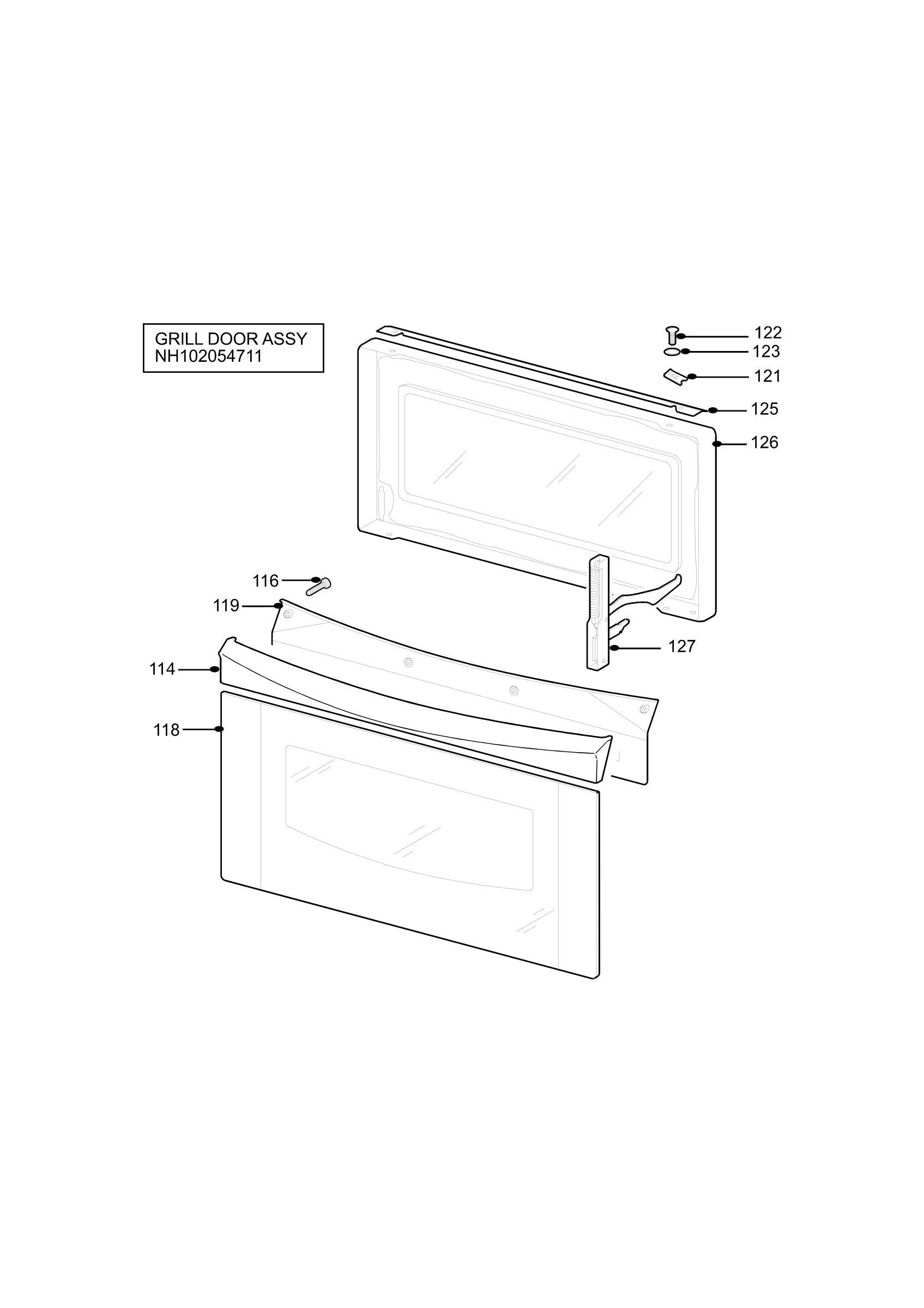 H10 Grill door assy