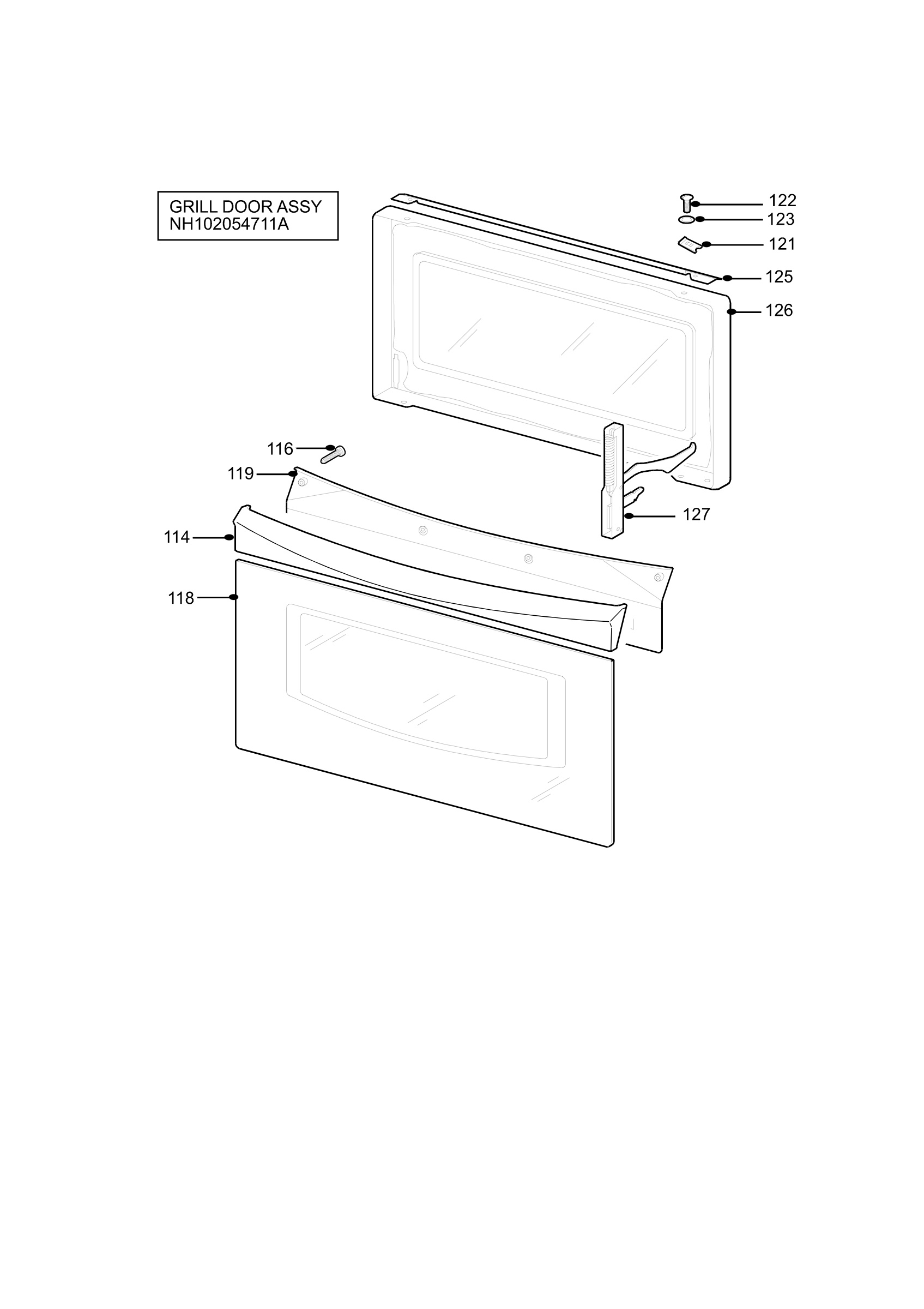 H10 Grill door assy