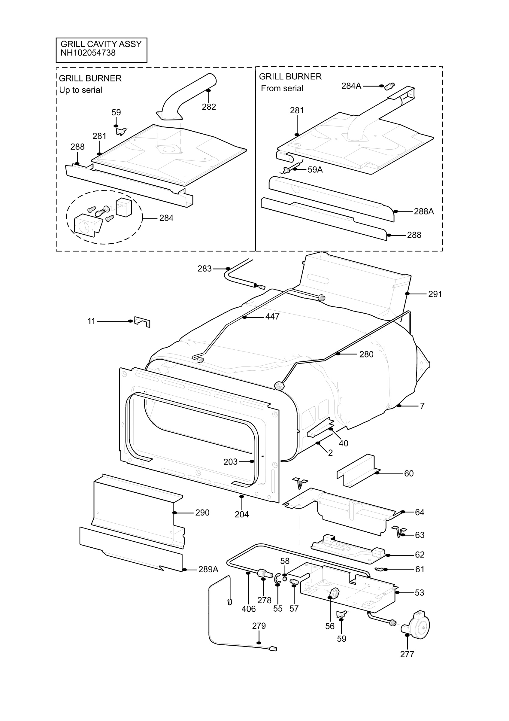 H10 Grill cavity assy