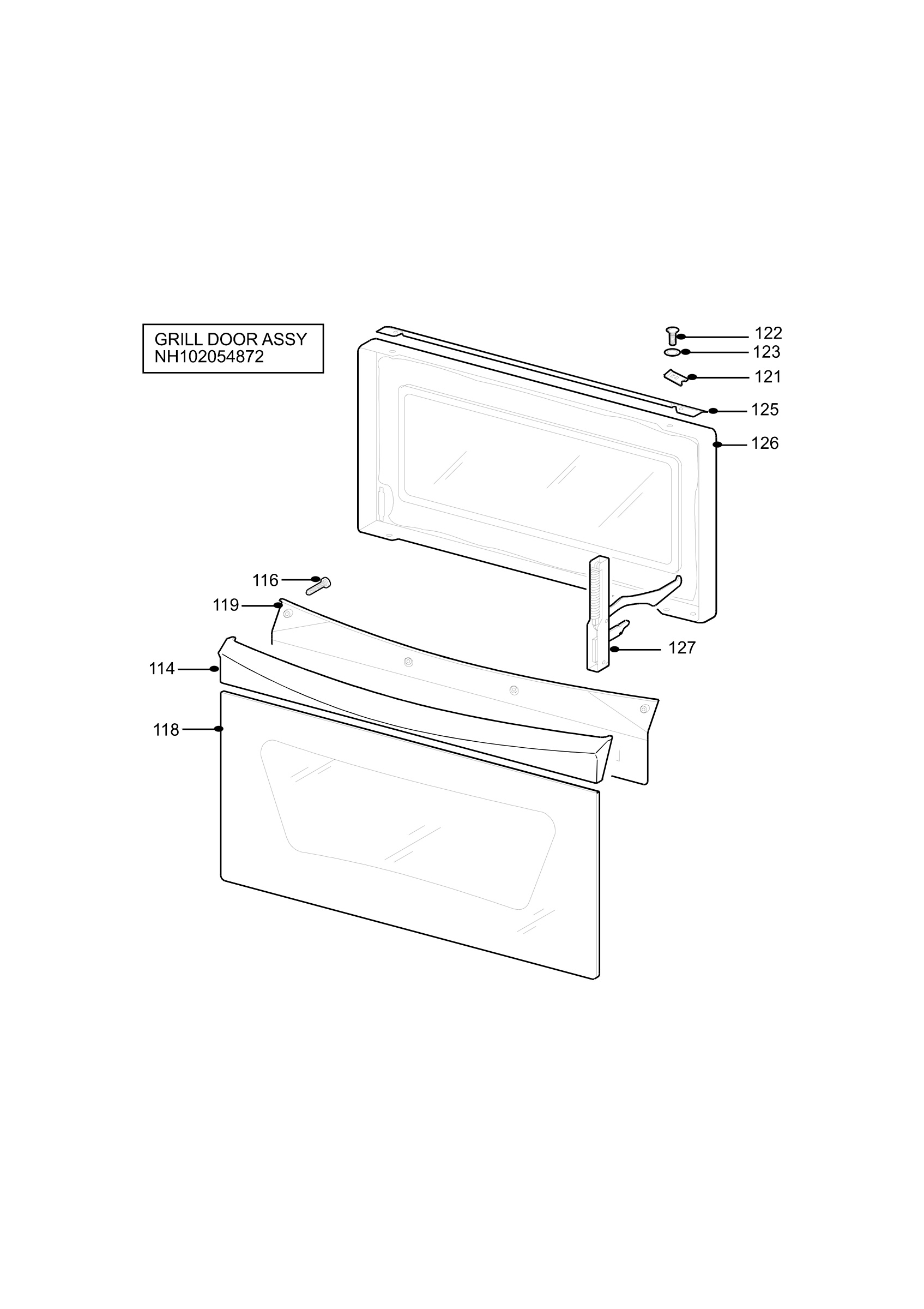 H10 Grill door assy