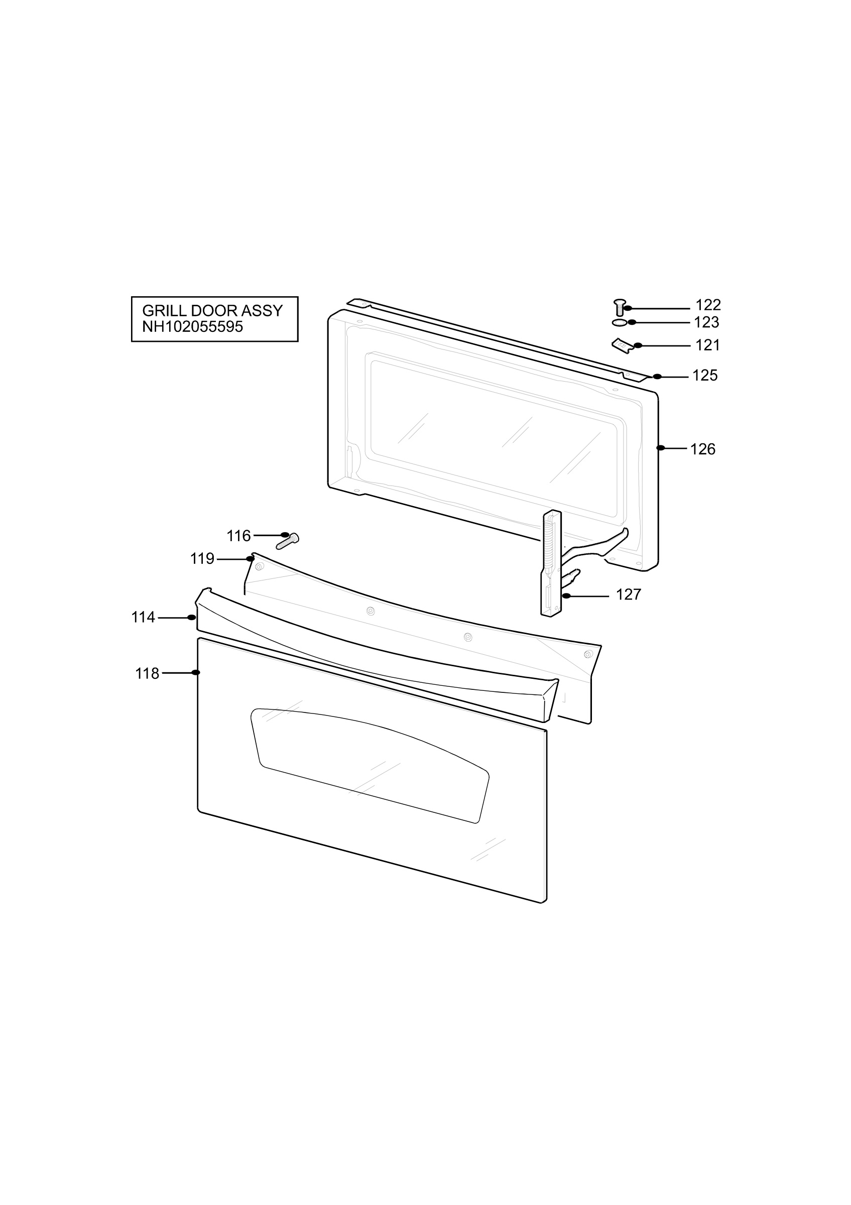 H10 Grill door assy