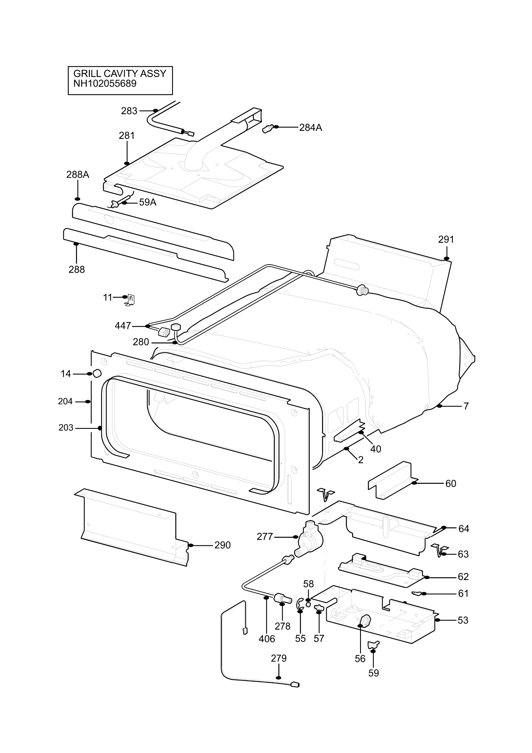 H10 Grill cavity assy