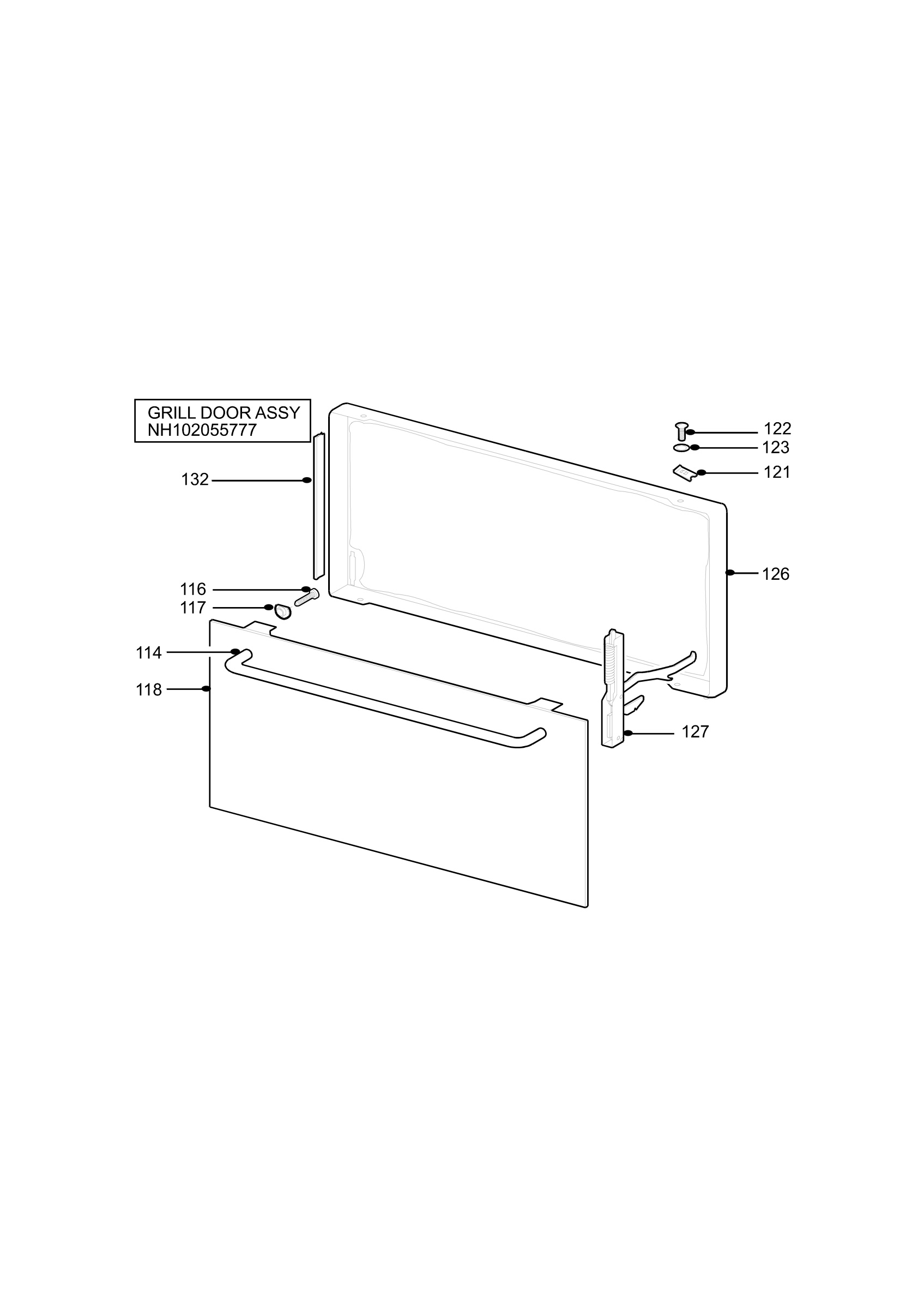 H10 Grill door assy