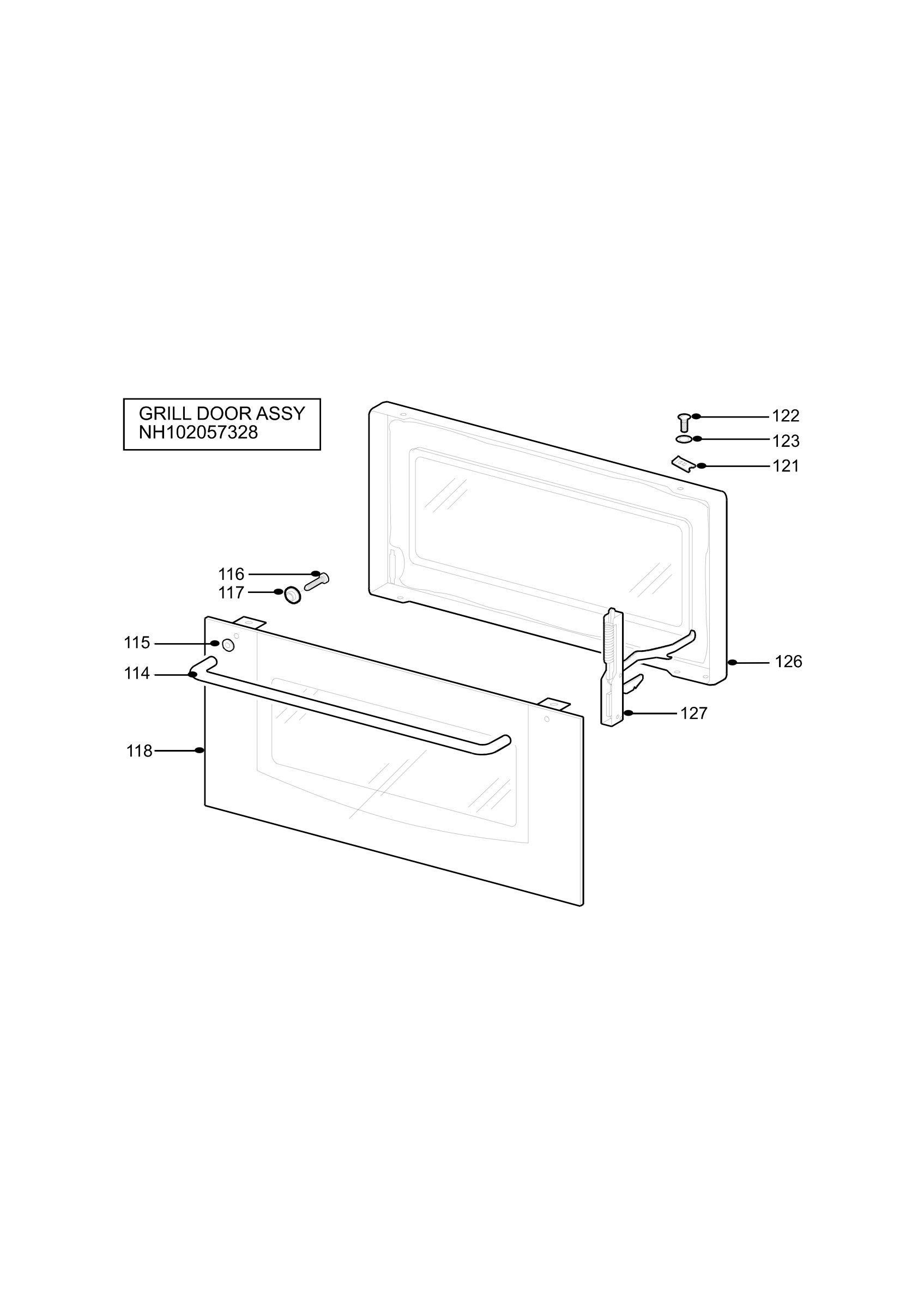 H10 Grill door assy
